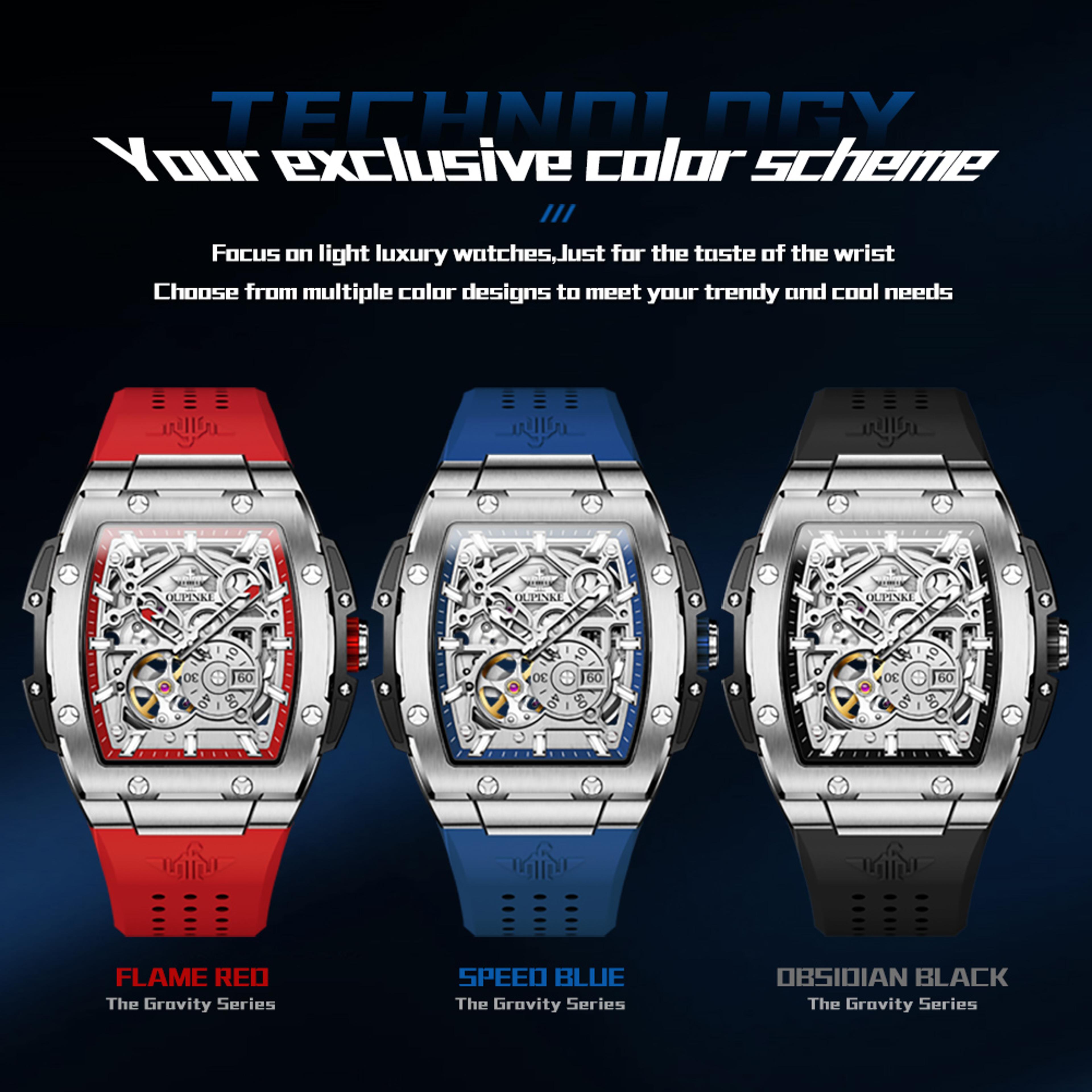 Luxury Skeleton Automatic Mechanical Watch For Men With Sapphire Crystal And Luminous Design 4