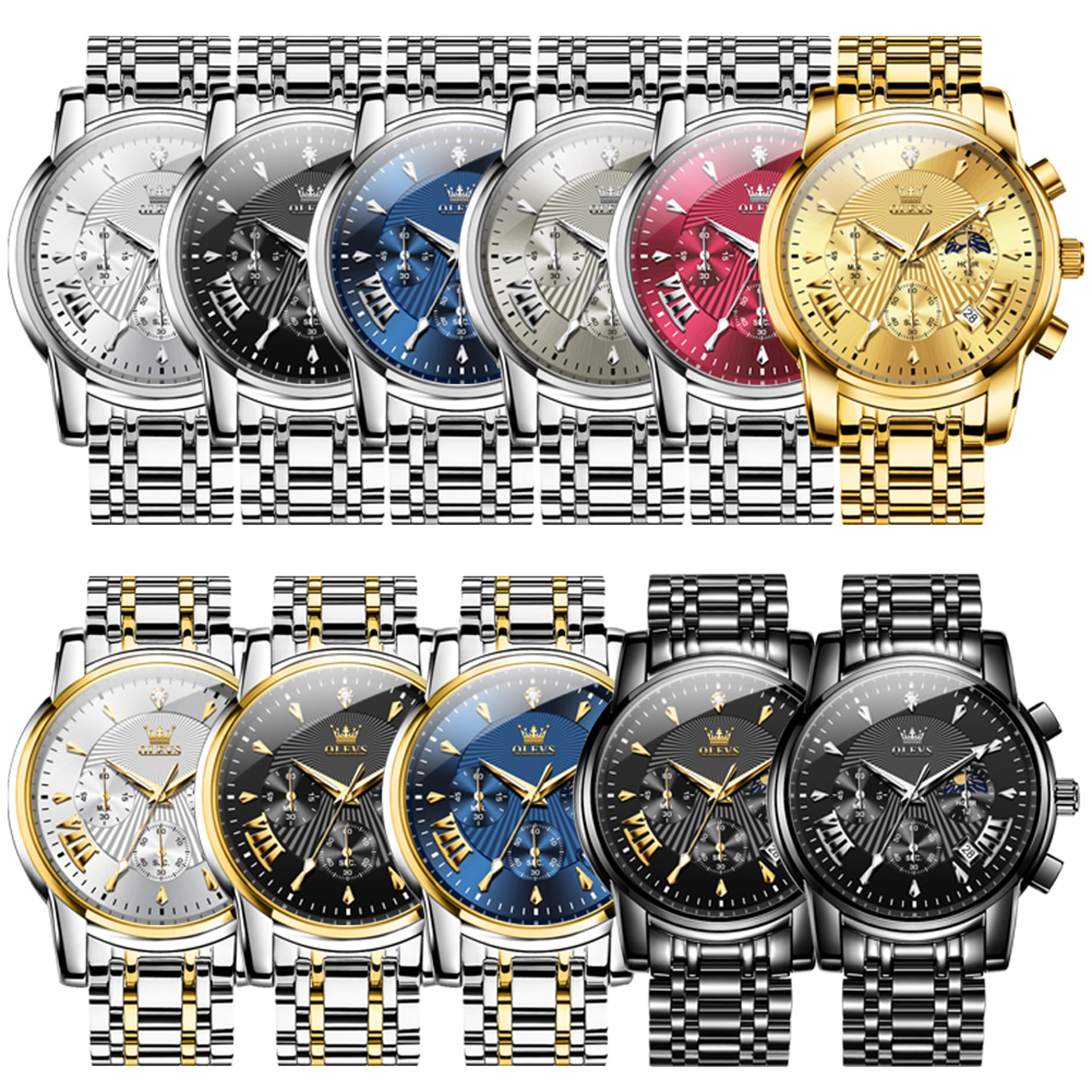 Luxury Moon Phase Quartz Watch For Men With Chronograph And Waterproof Design 5