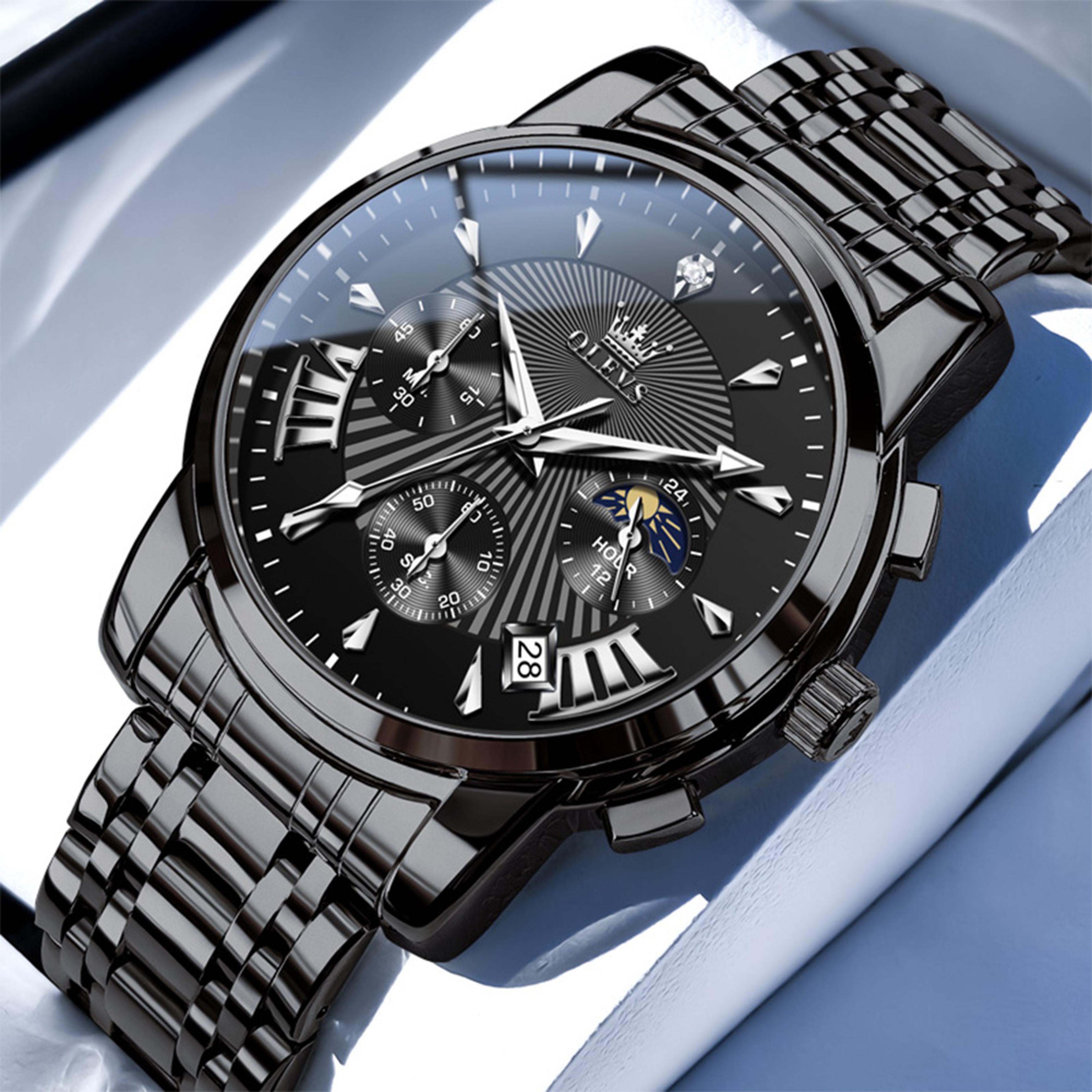 Luxury Moon Phase Quartz Watch For Men With Chronograph And Waterproof Design 15