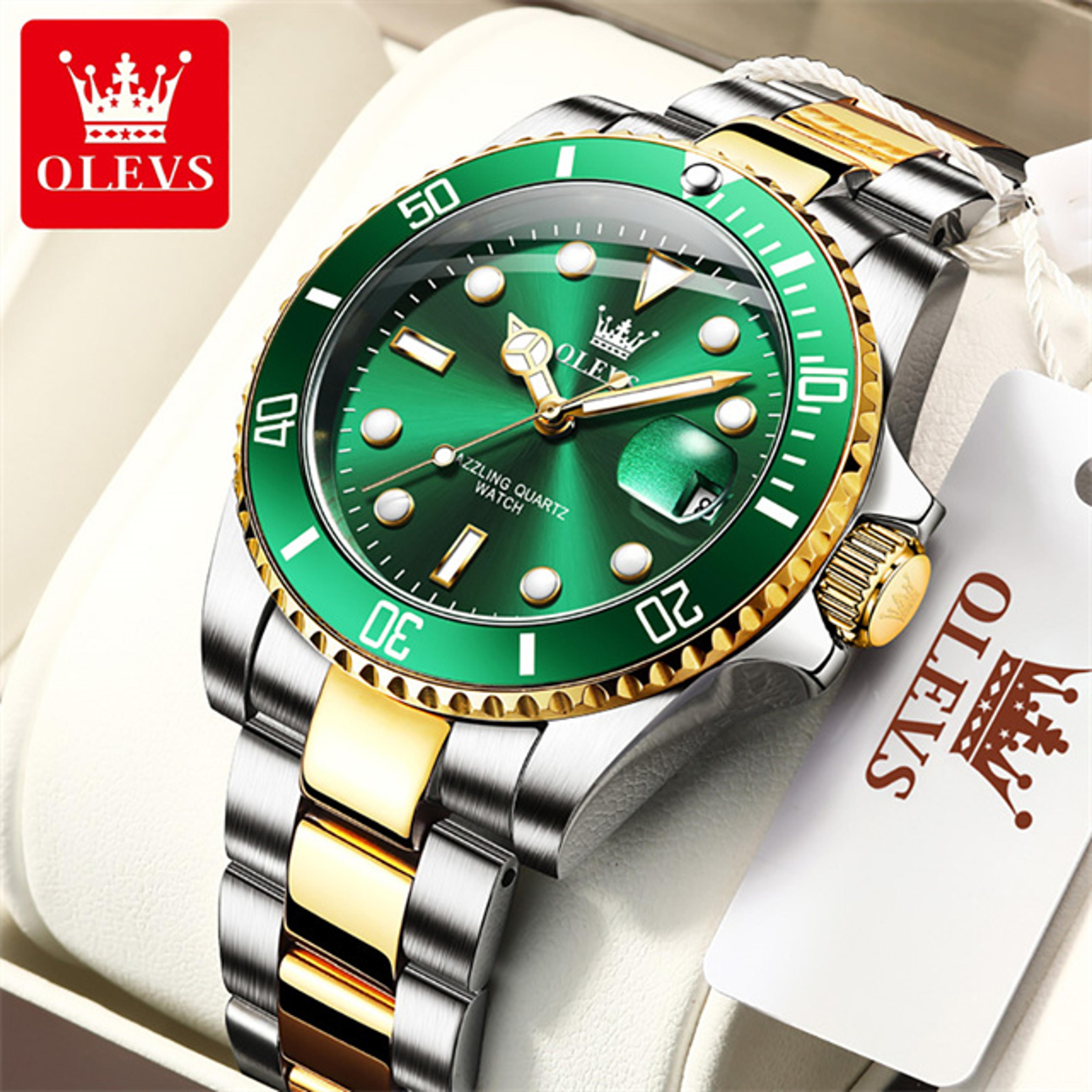 Luxury Mens Quartz Watch With Rotating Bezel Auto Date Waterproof Leather Strap 9