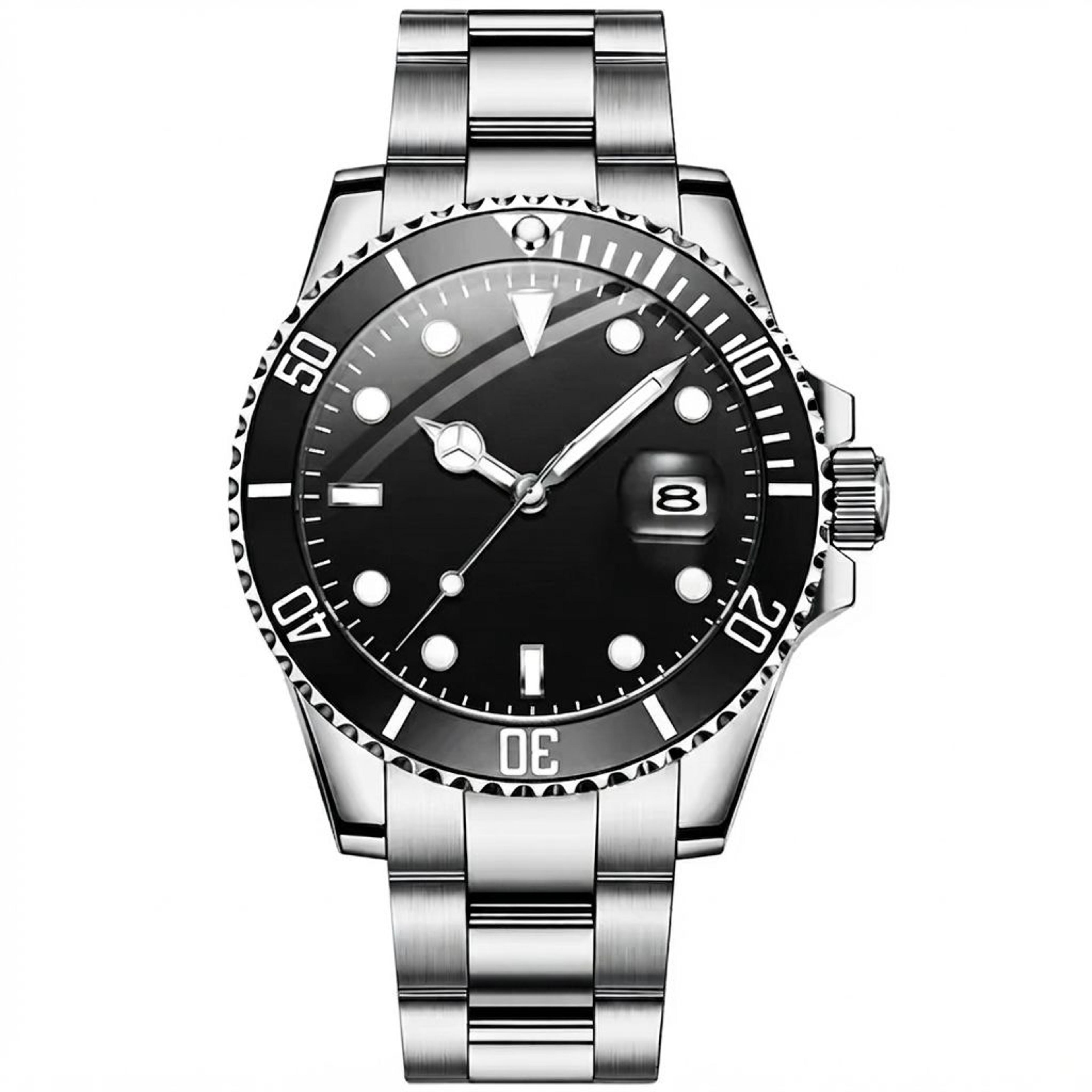 Luxury Men Automatic Date Quartz Watch With Rotating Bezel Waterproof Sports Design 0