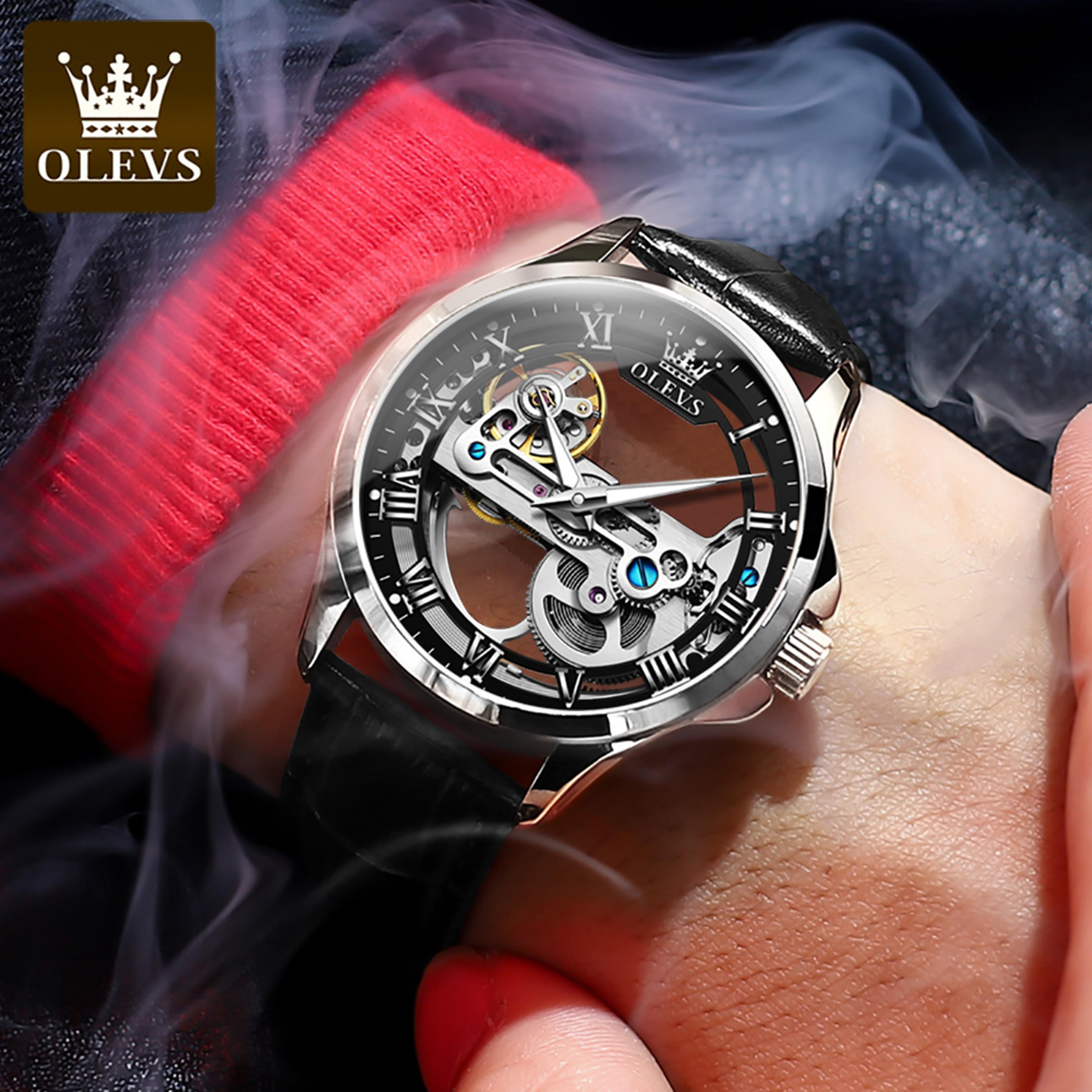Automatic Mechanical Skeleton Watch For Men Transparent Dial Waterproof Luxury Wristwatch 3