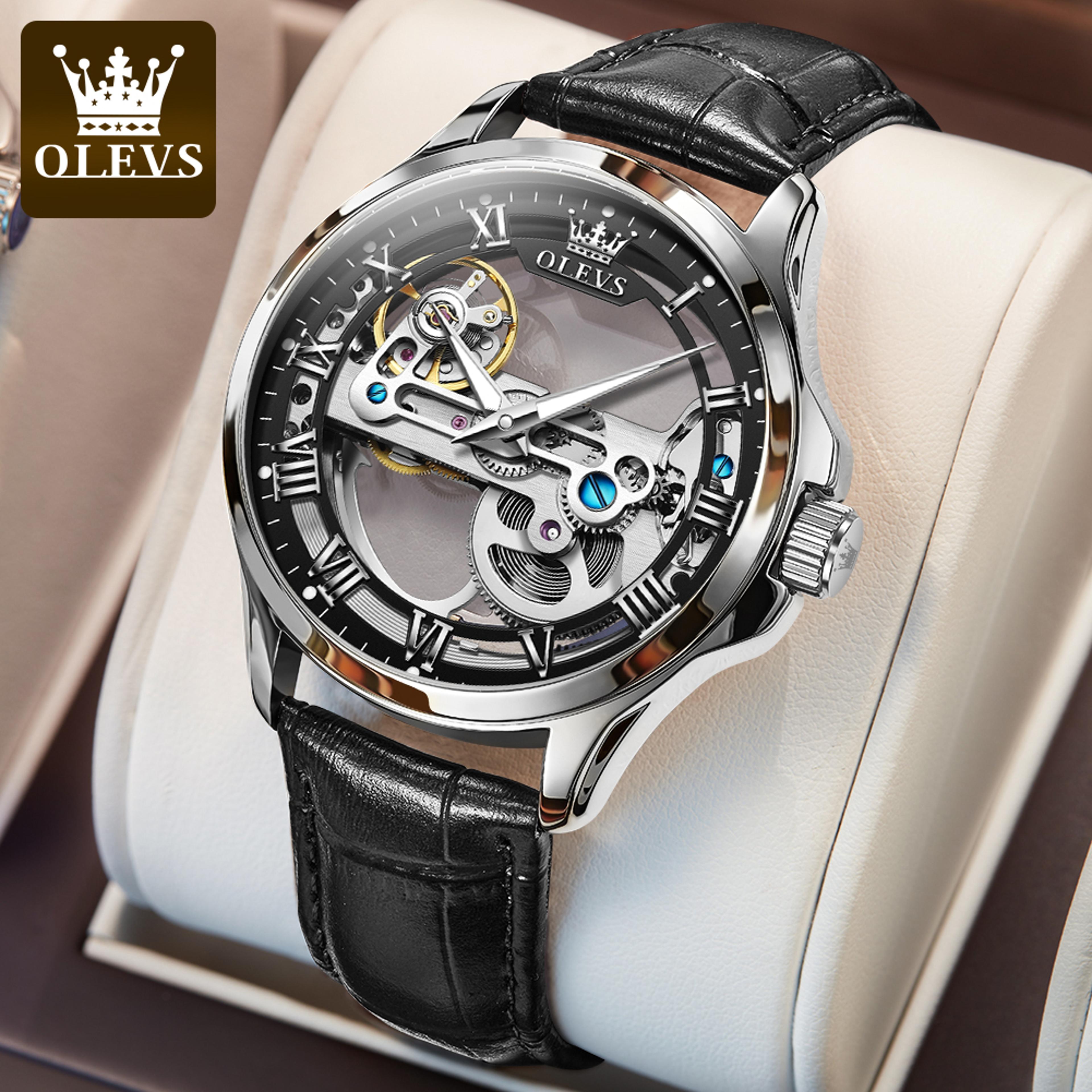 Automatic Mechanical Skeleton Watch For Men Transparent Dial Waterproof Luxury Wristwatch 6