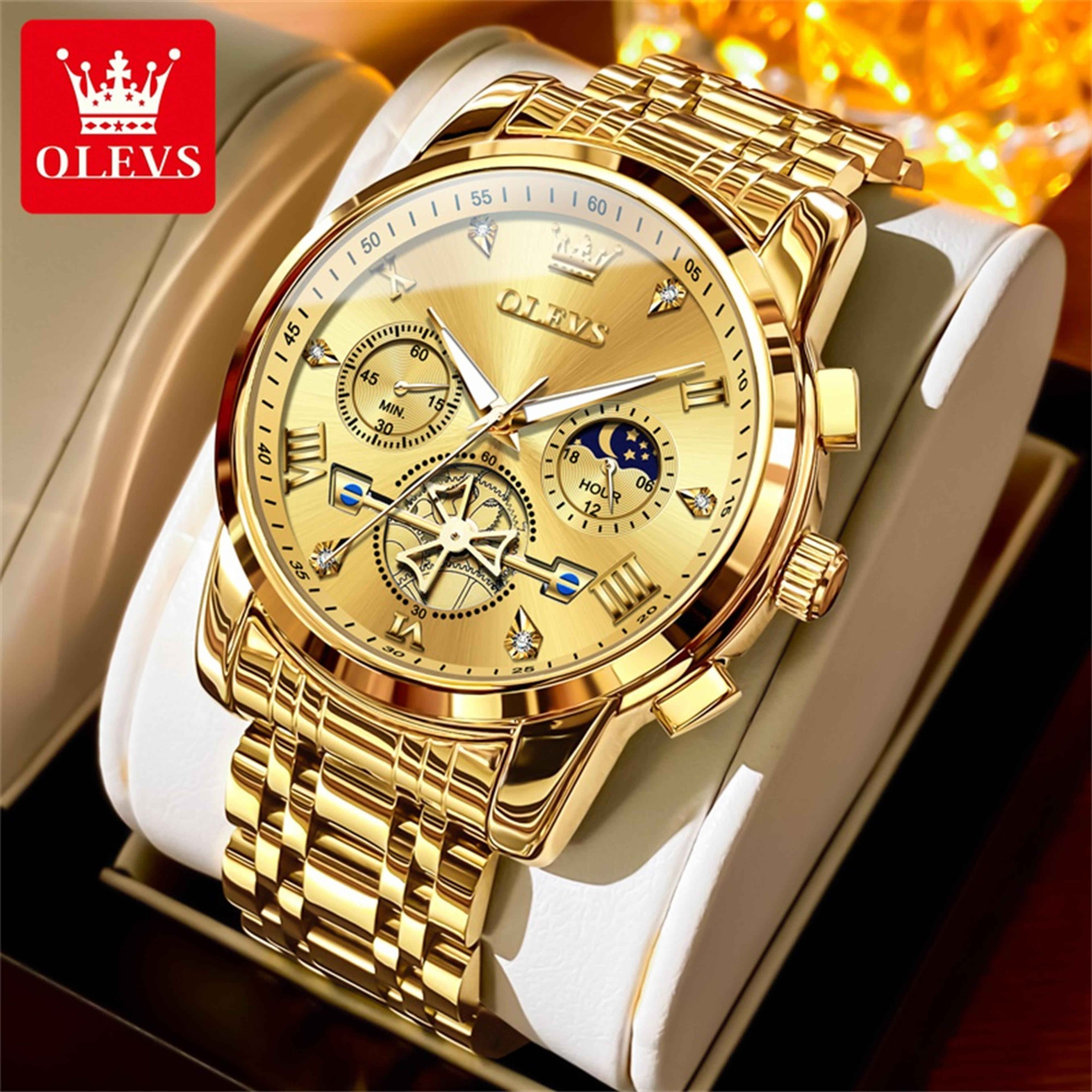 Original Quartz Skeleton Flywheel Moon Phase Chronograph Watch For Men 8