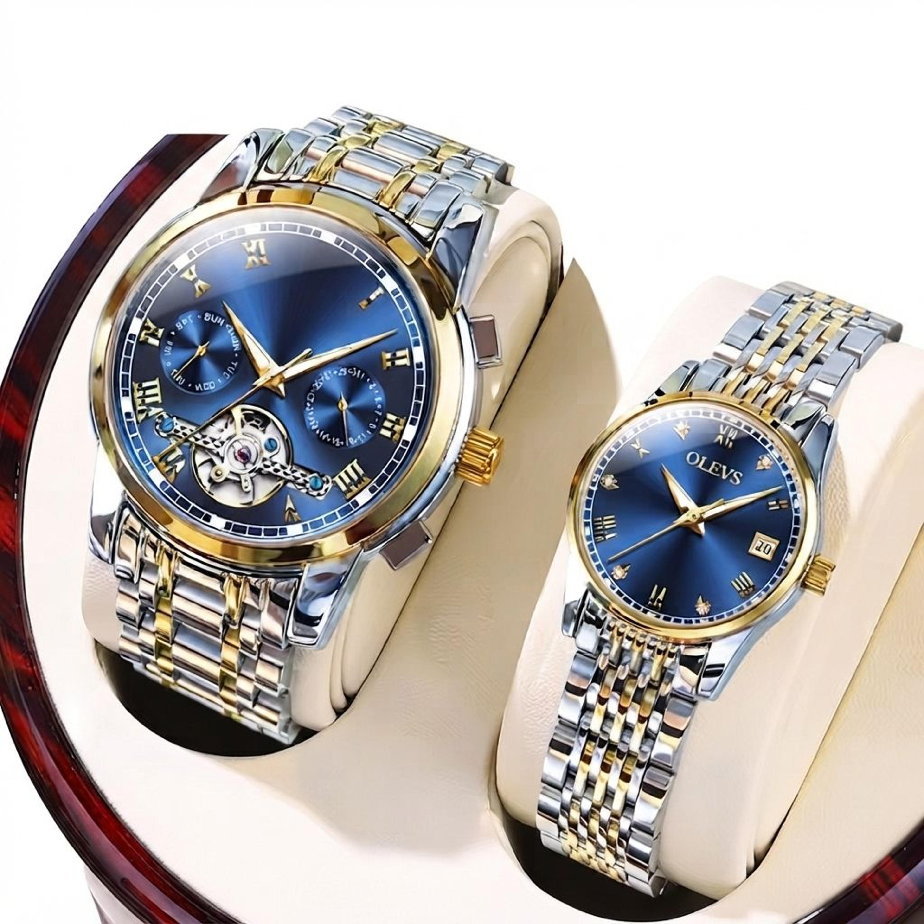 Automatic Mechanical Couple Watches Set Waterproof His And Hers Lover Wrist Watche 0
