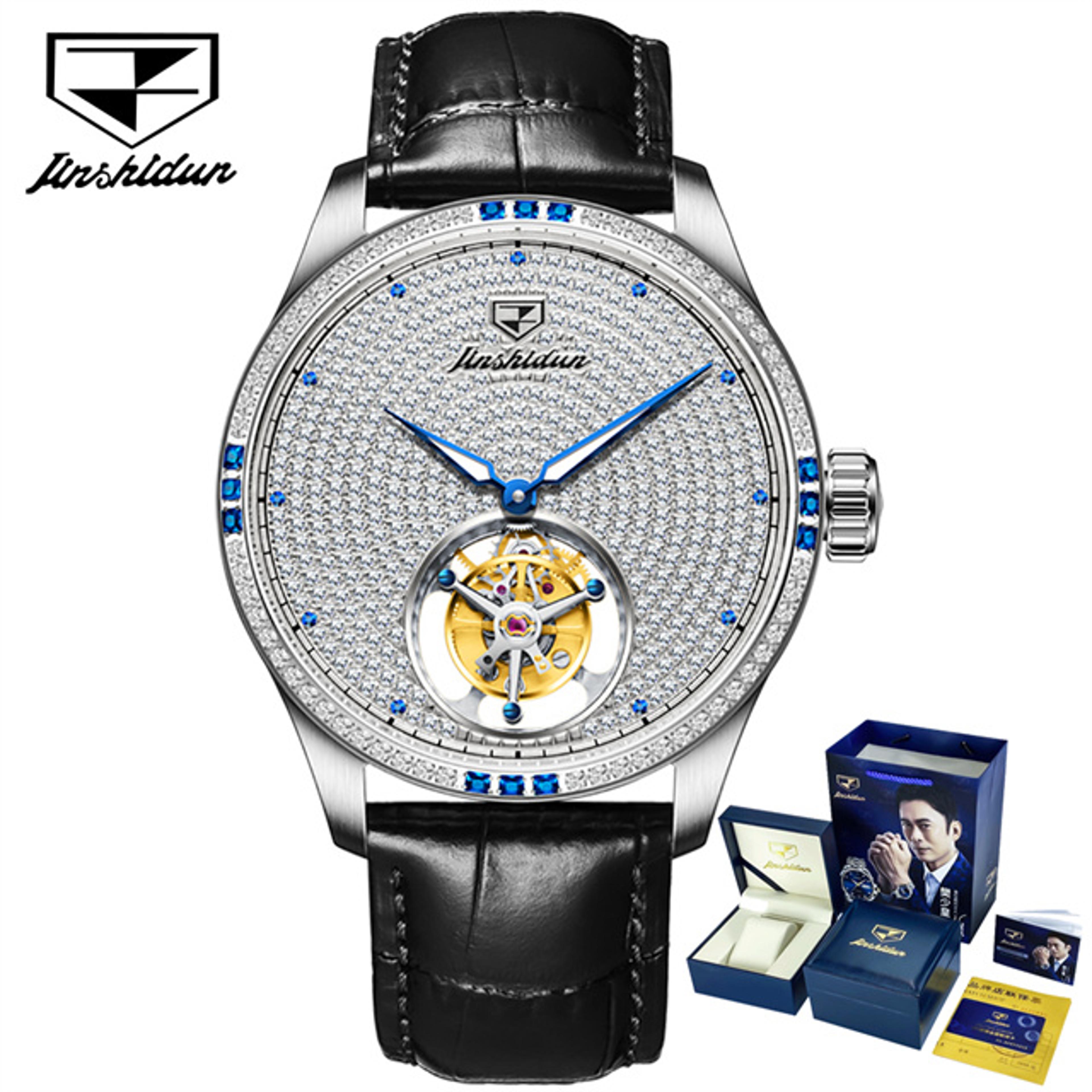 Fully Diamond Tourbillon Automatic Watch For Men With Sapphire Crystal Luxury Mechanical Design 5