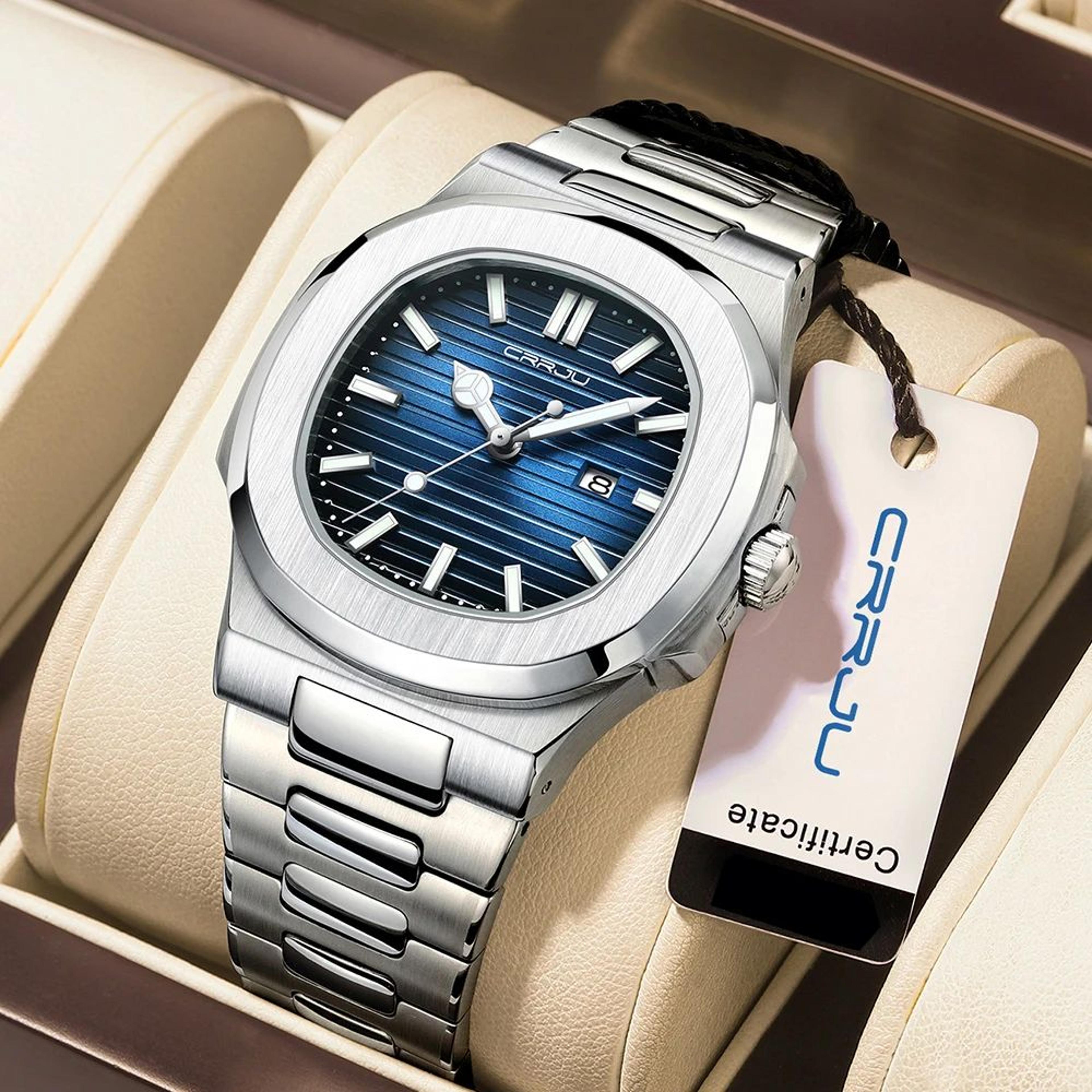 Luxury Square Dial Mens Quartz Watch With Luminous Display And Waterproof Sports Design 2