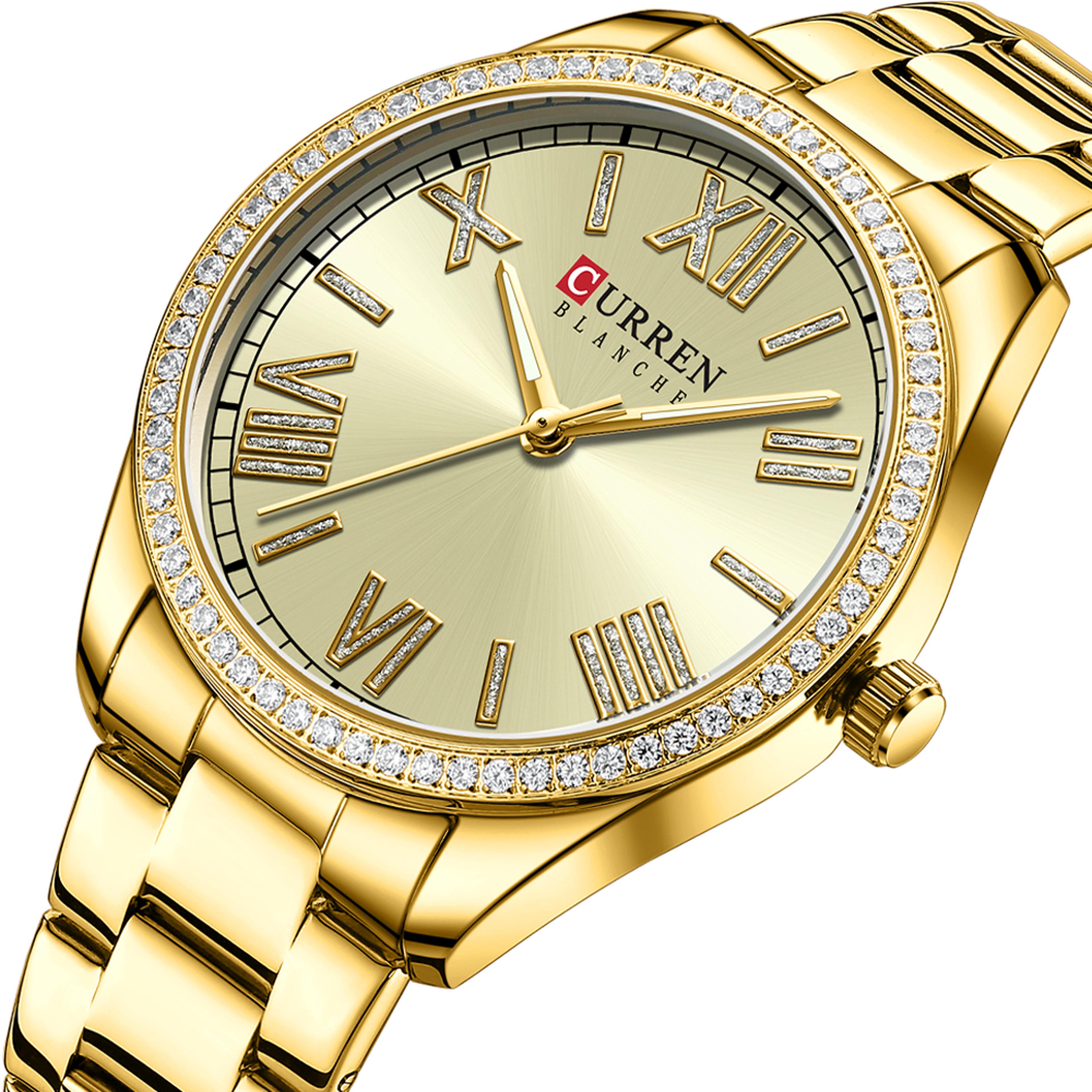 luxury rhinestone dial womens bracelet watch elegant stainless steel quartz timepiece