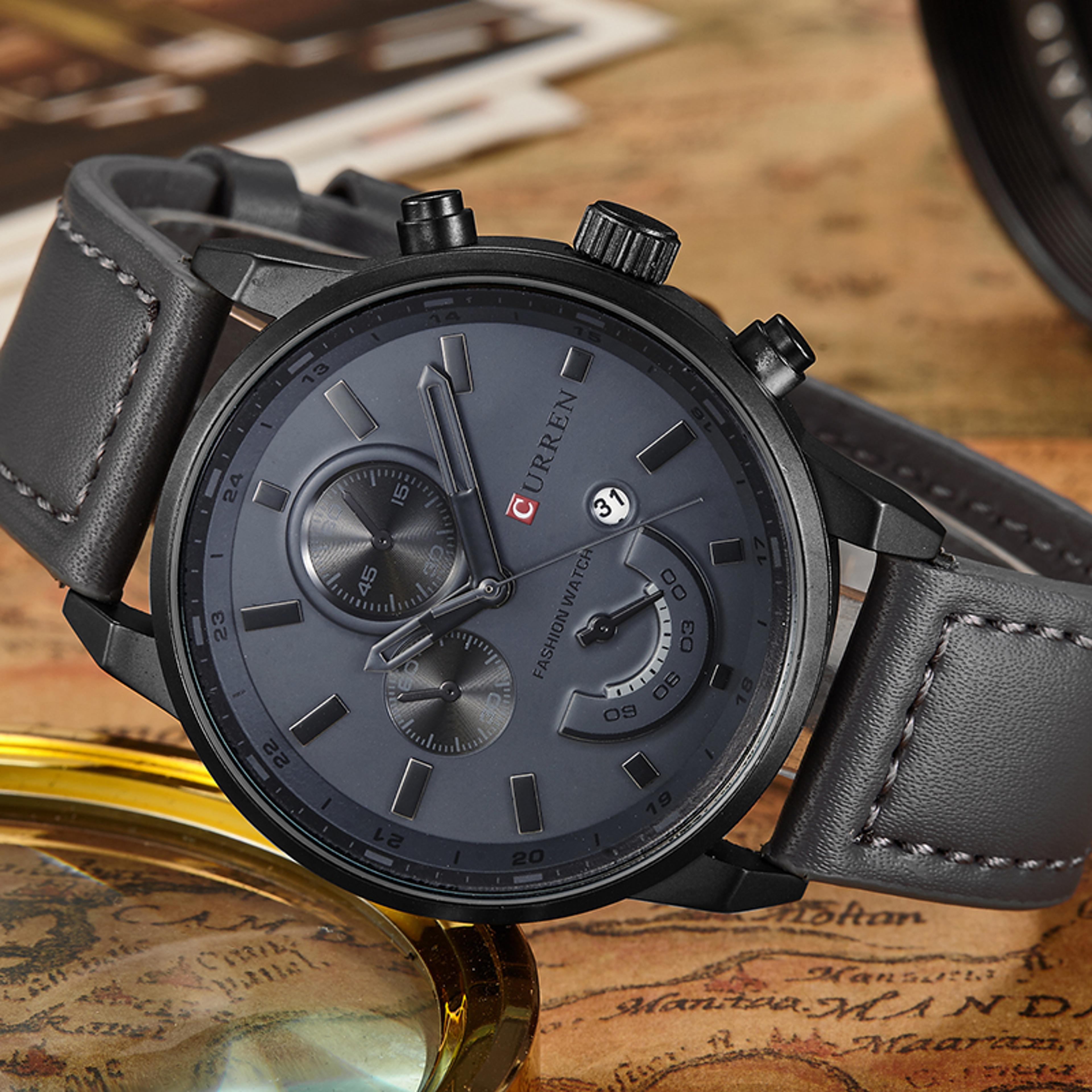 Luxury Leather Quartz Watch For Men Classic Casual Sport Wristwatch 1