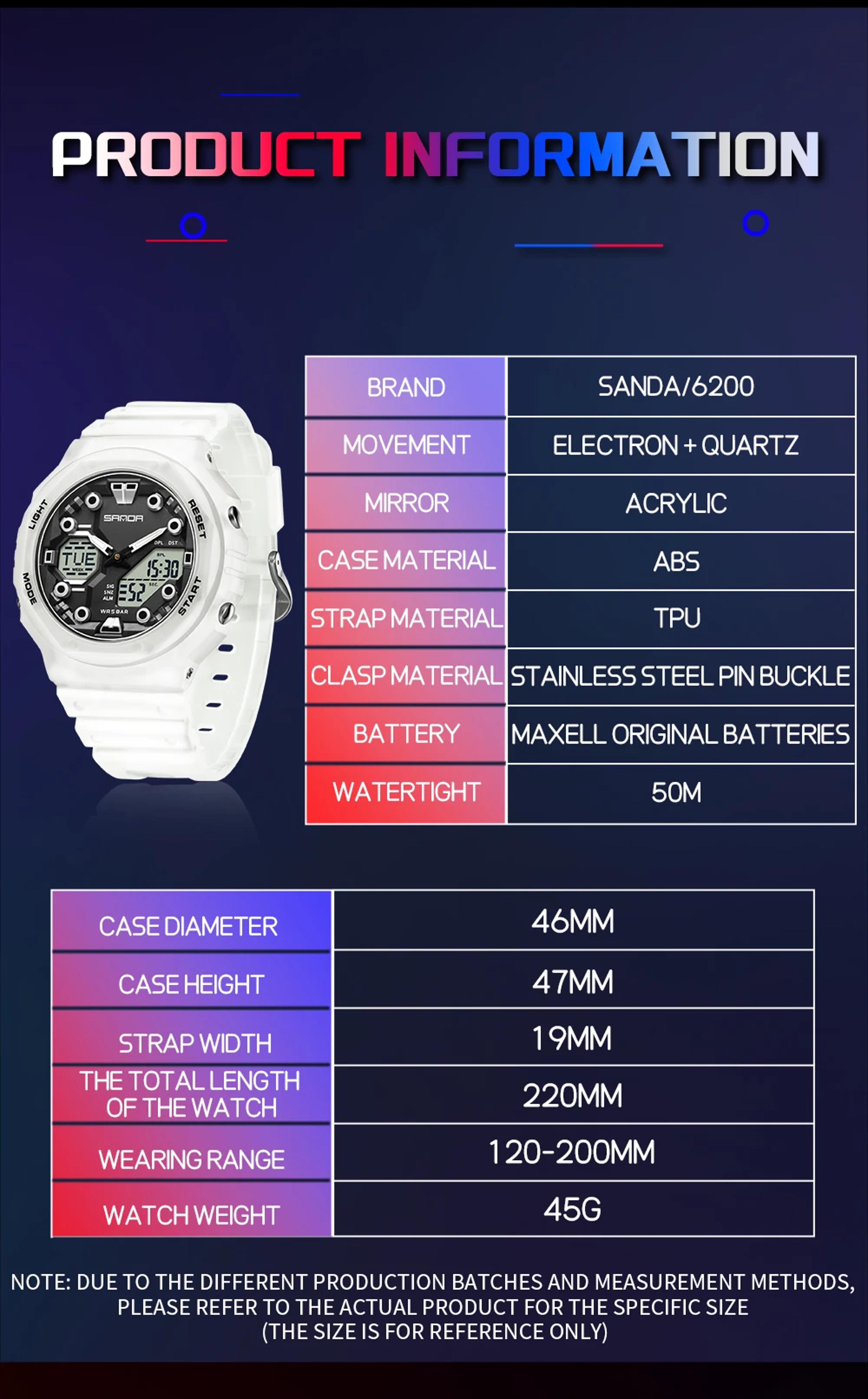 Electronic Digital Watch With Night Light Alarm Waterproof Student Sports Watch 1