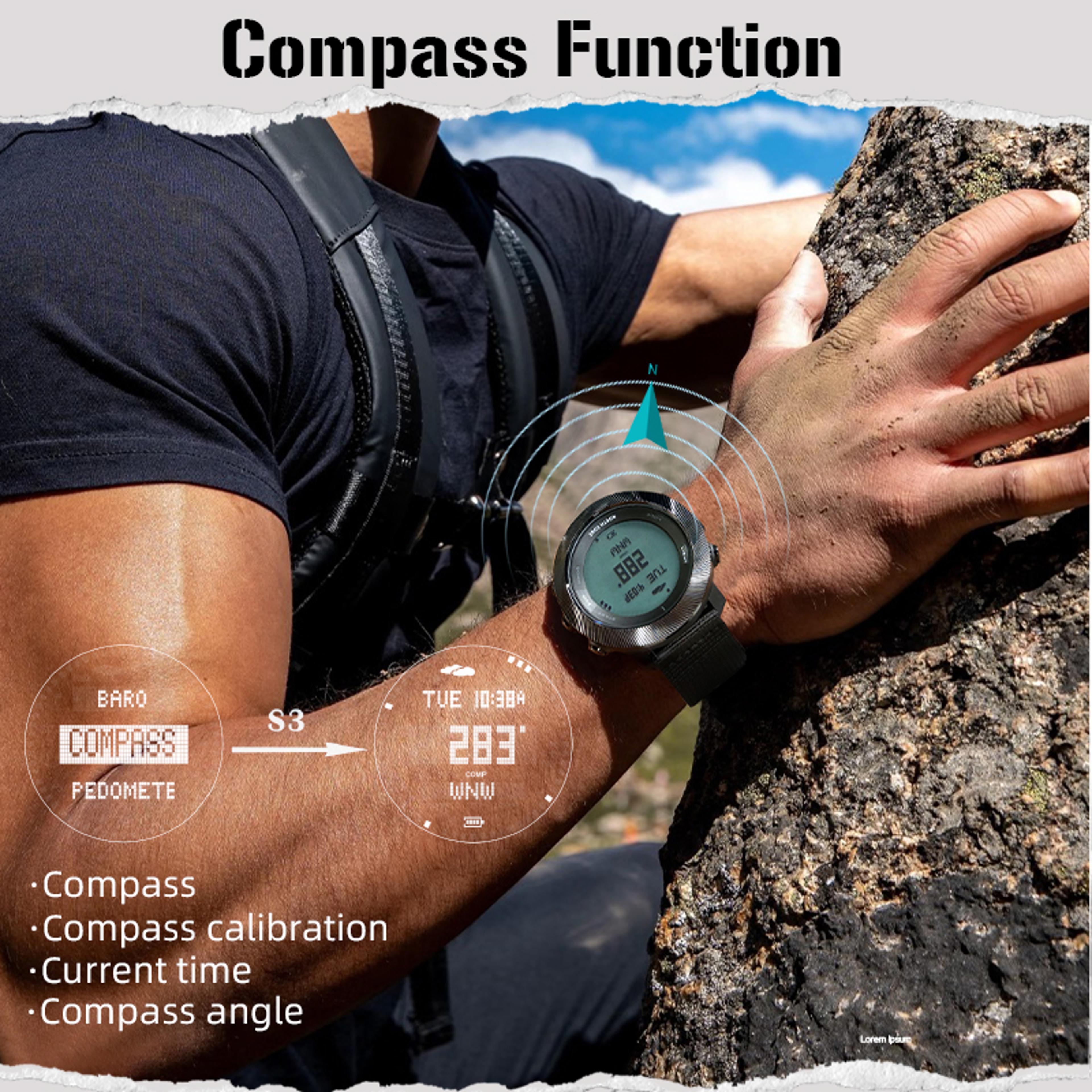 Waterproof Dive Watch With Altimeter Barometer Compass 3