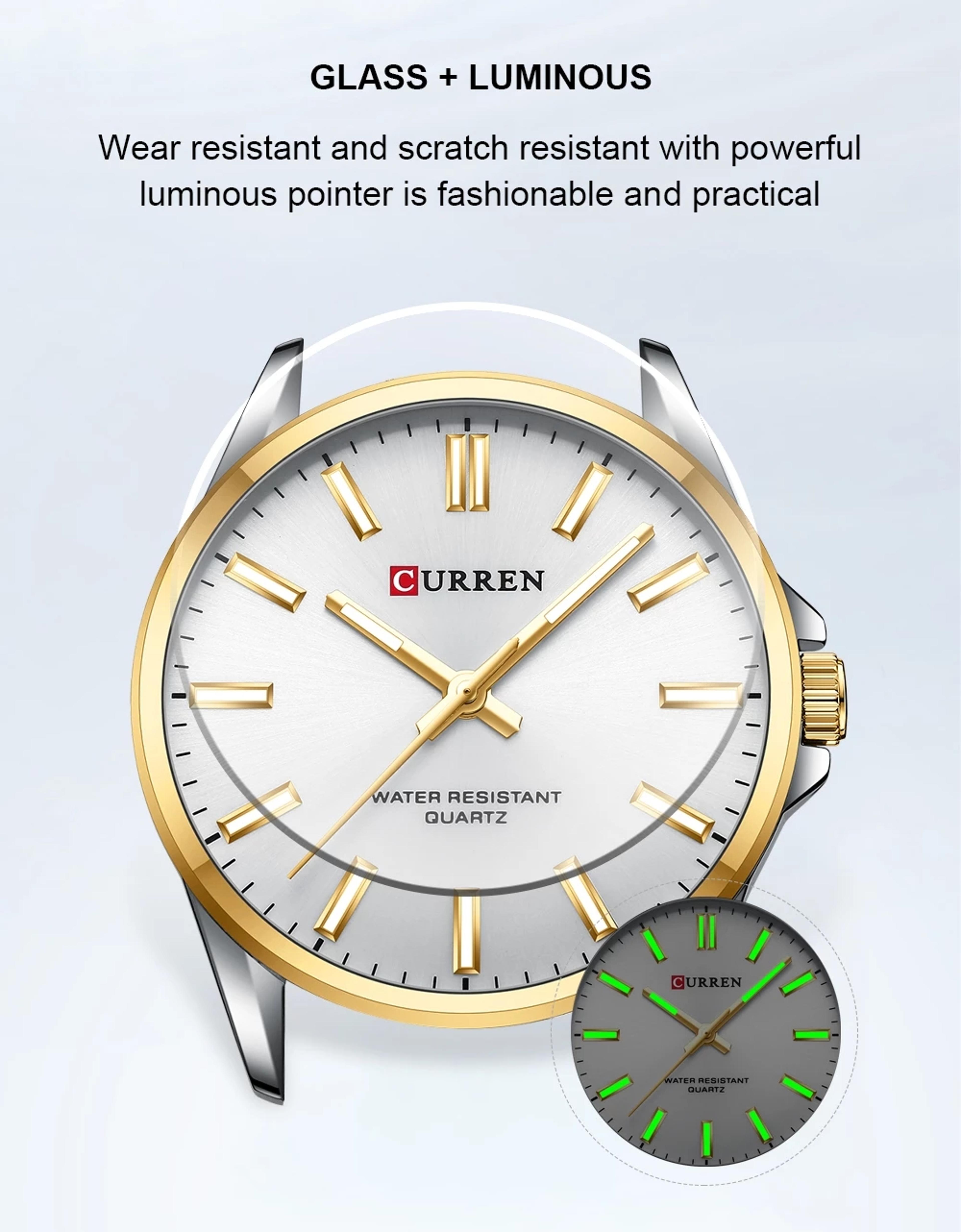 Lovers Waterproof Quartz Wristwatches Classic Stainless Steel Couple Watches With Luminous Hands 5