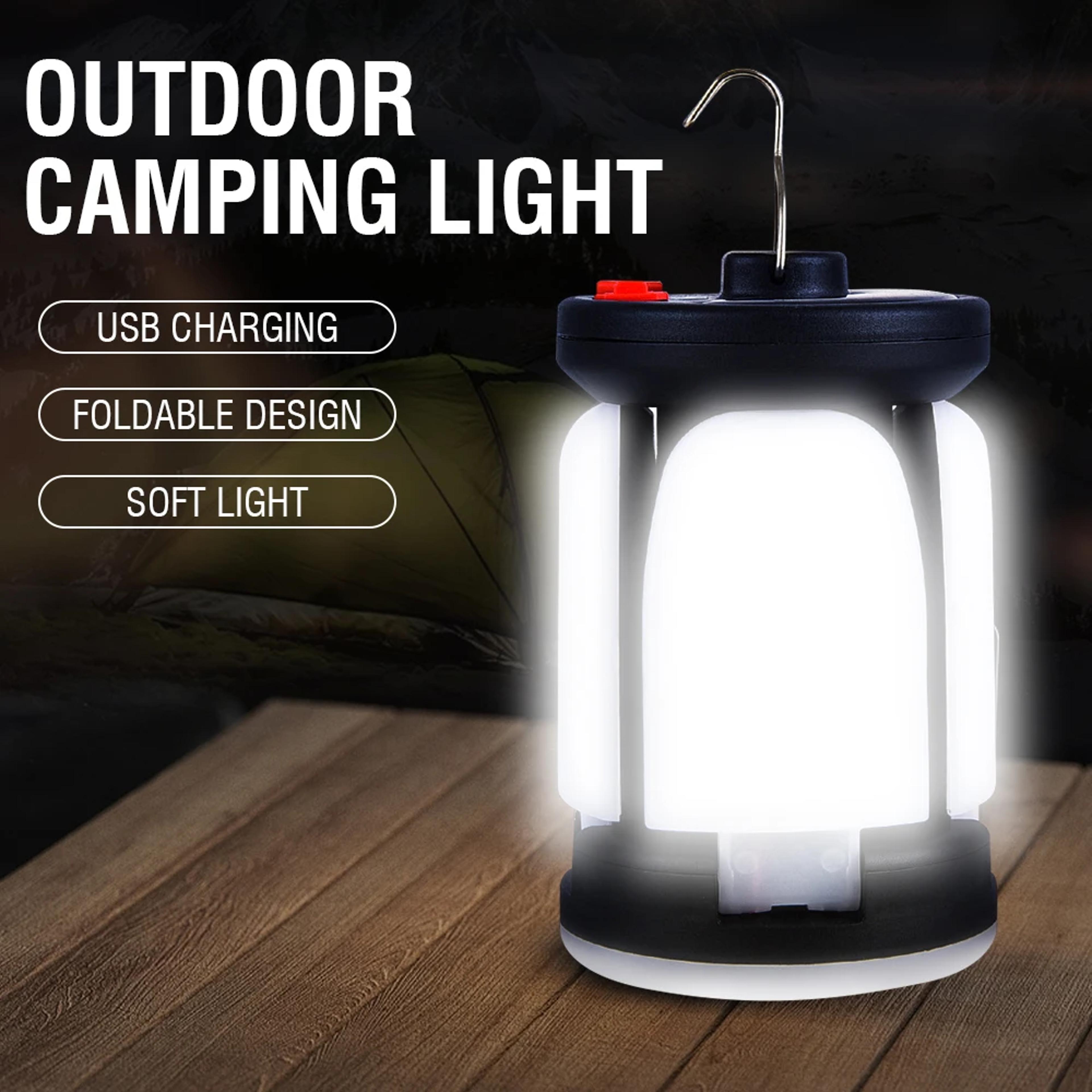 Rechargeable LED Camping Lantern With Folding Floodlight Portable Tent Light 1