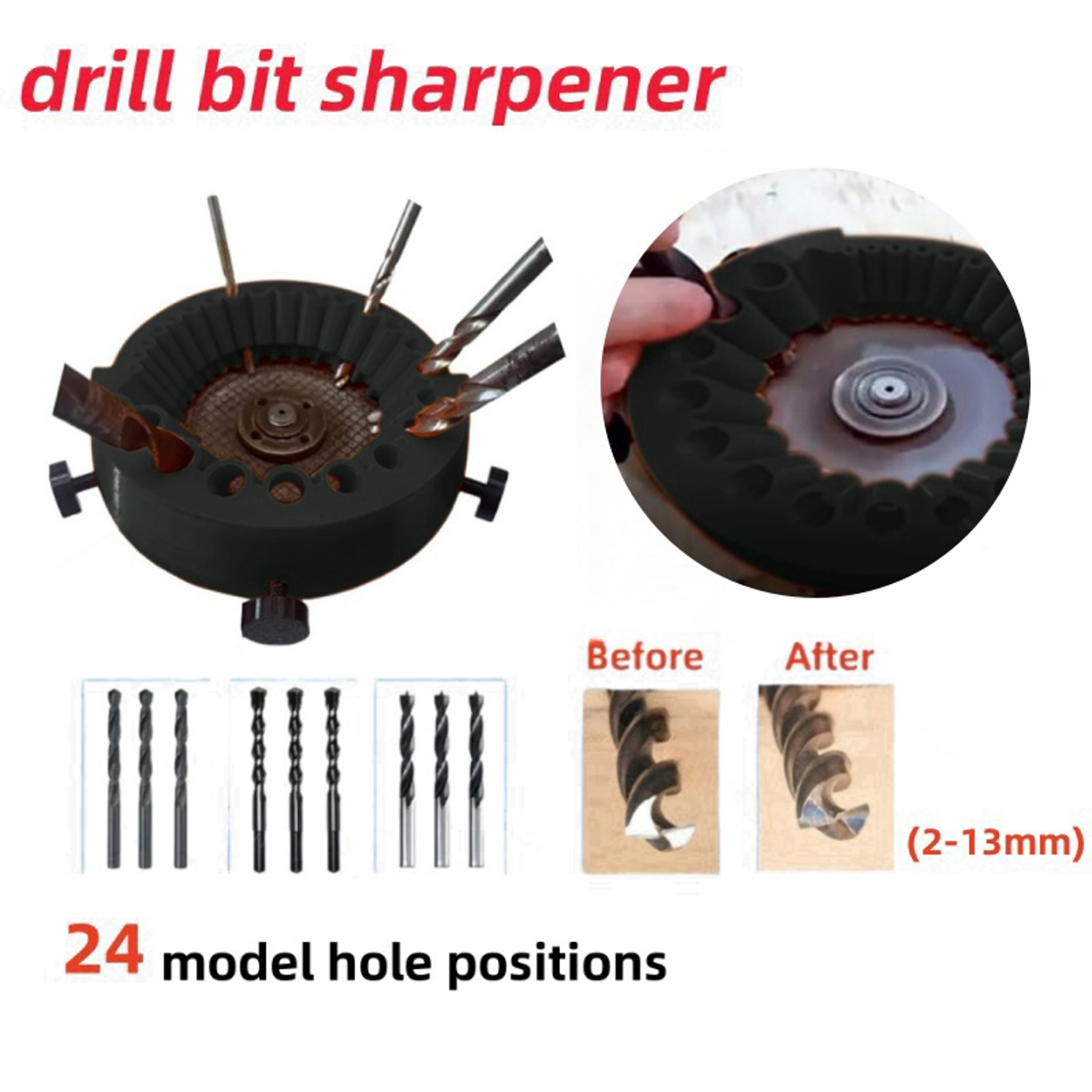 Degree Drill Bit Sharpener Angle Grinder Attachment For Bits 11