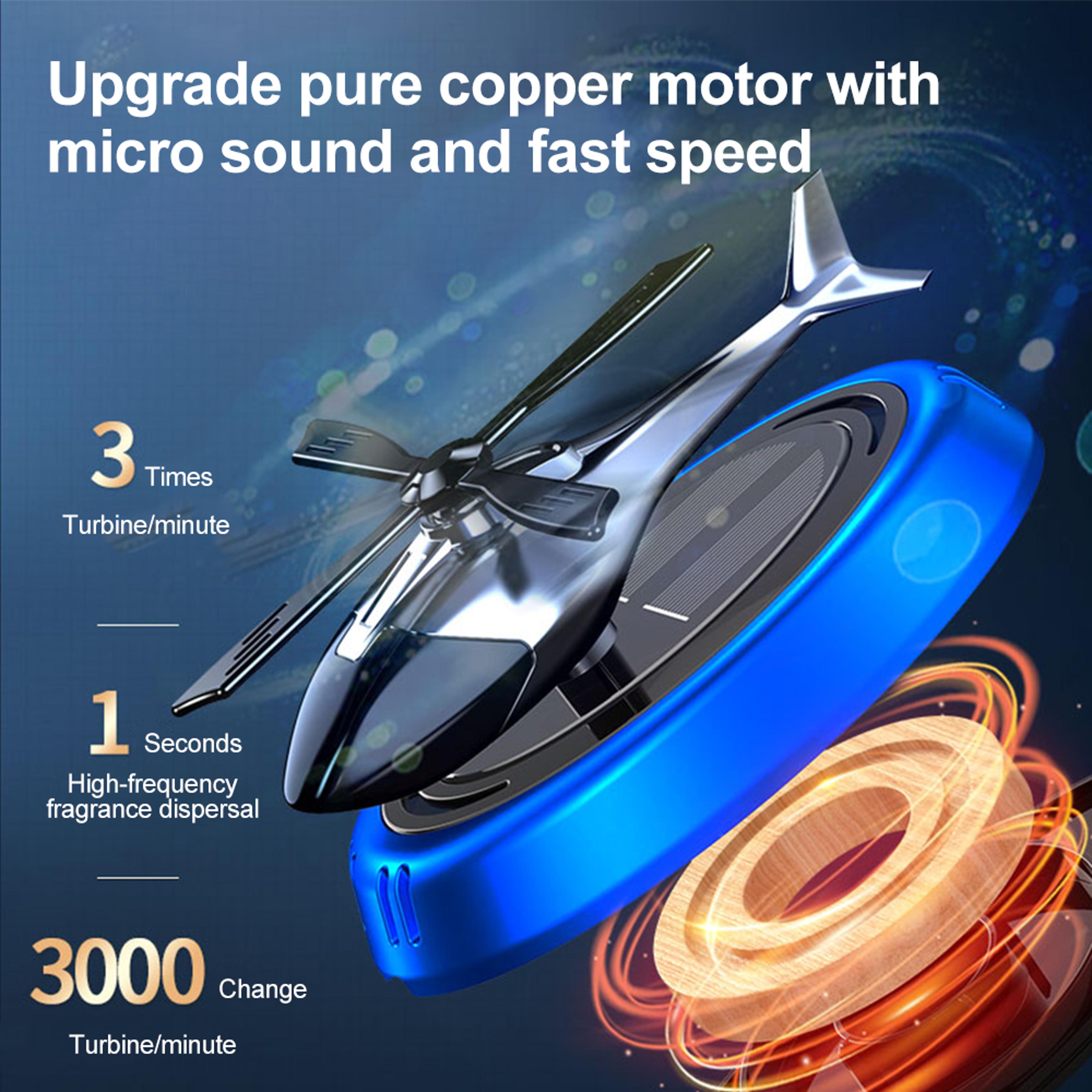 Solar Powered Helicopter Car Air Freshener Rotating Aromatherapy Diffuser 2