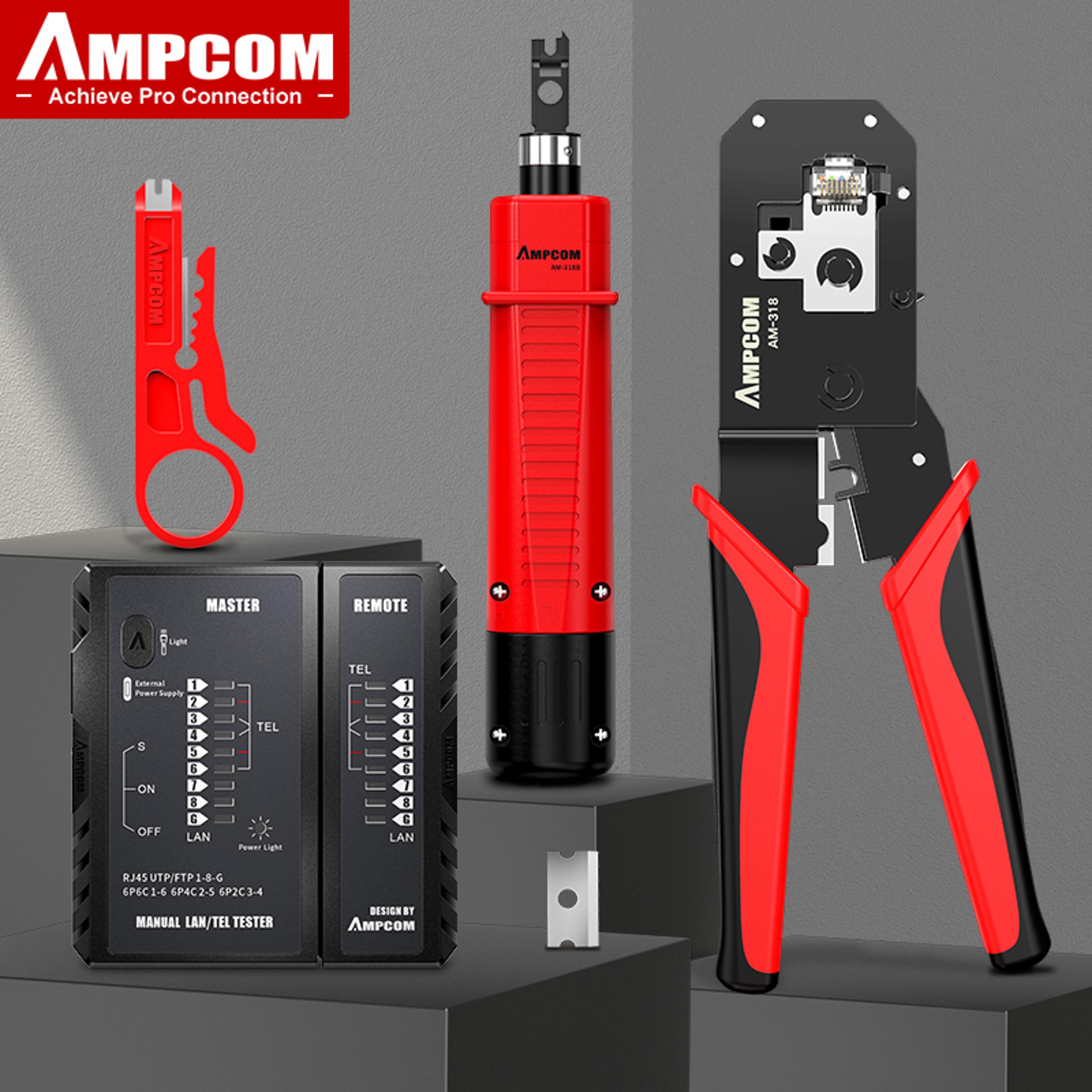 Crimping Tool Kit With LAN Cable Tester And Ethernet Repair Tools 8