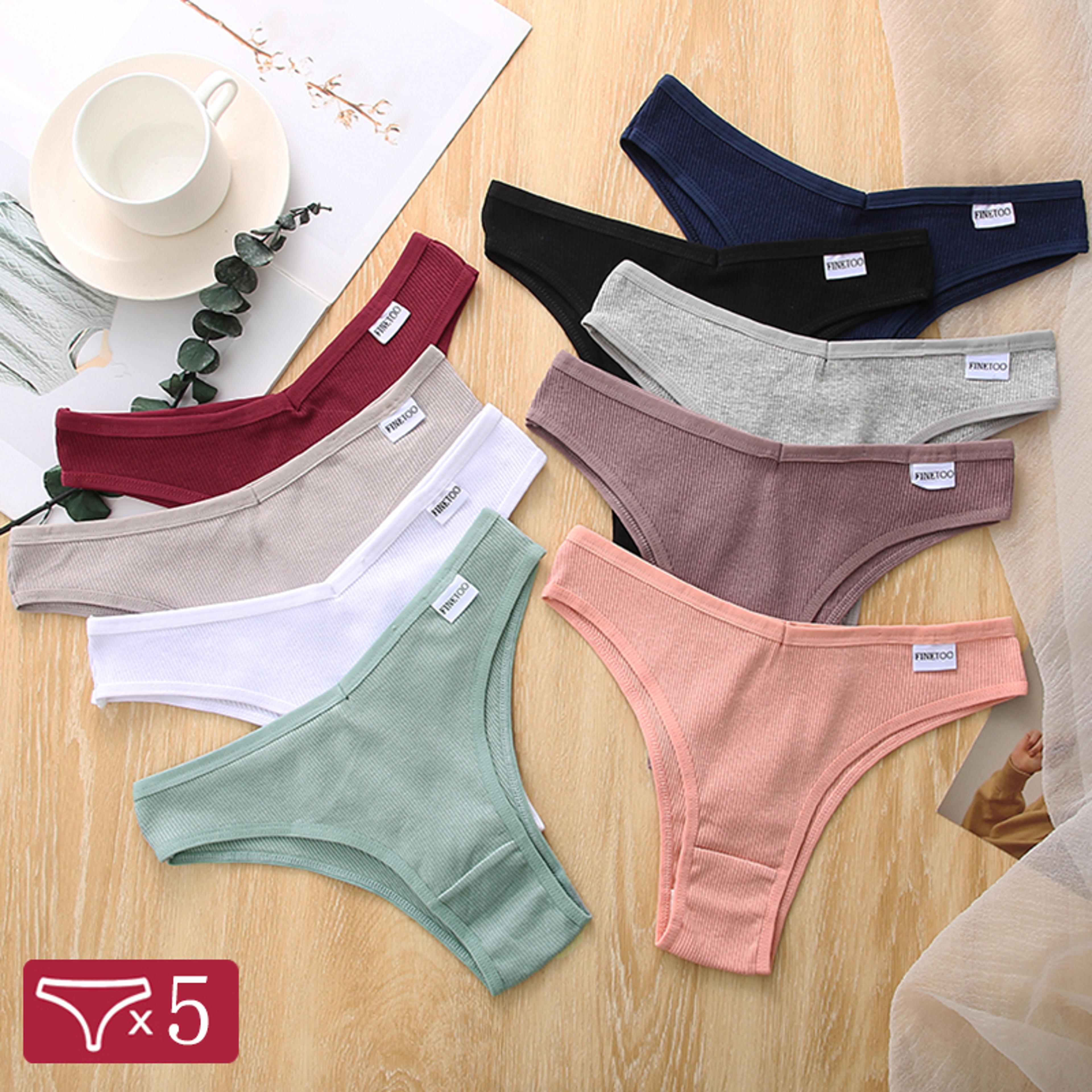 Womens Cotton Brazilian Panties V Waist Low Rise Bikini Underwear 1