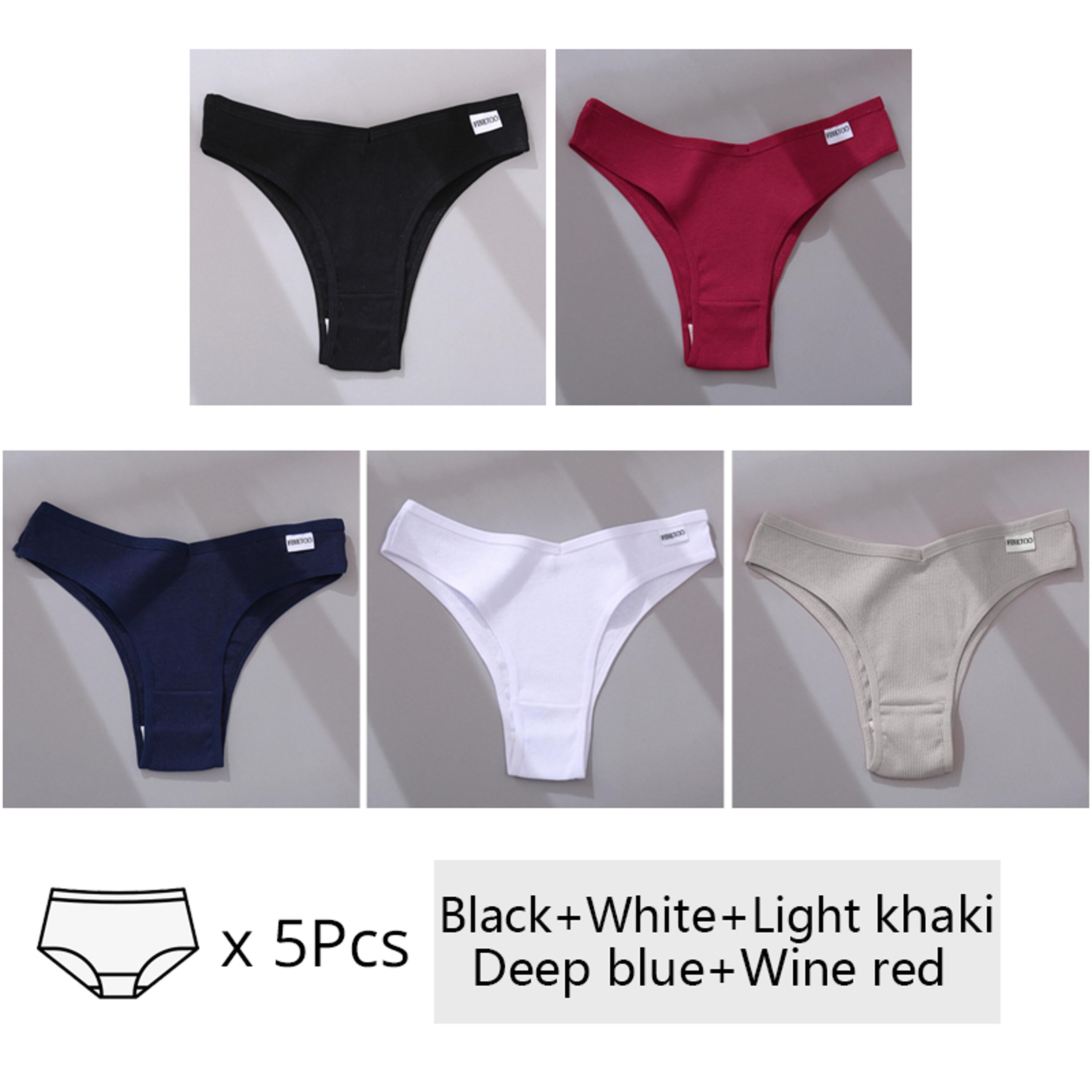 Womens Cotton Brazilian Panties V Waist Low Rise Bikini Underwear 14