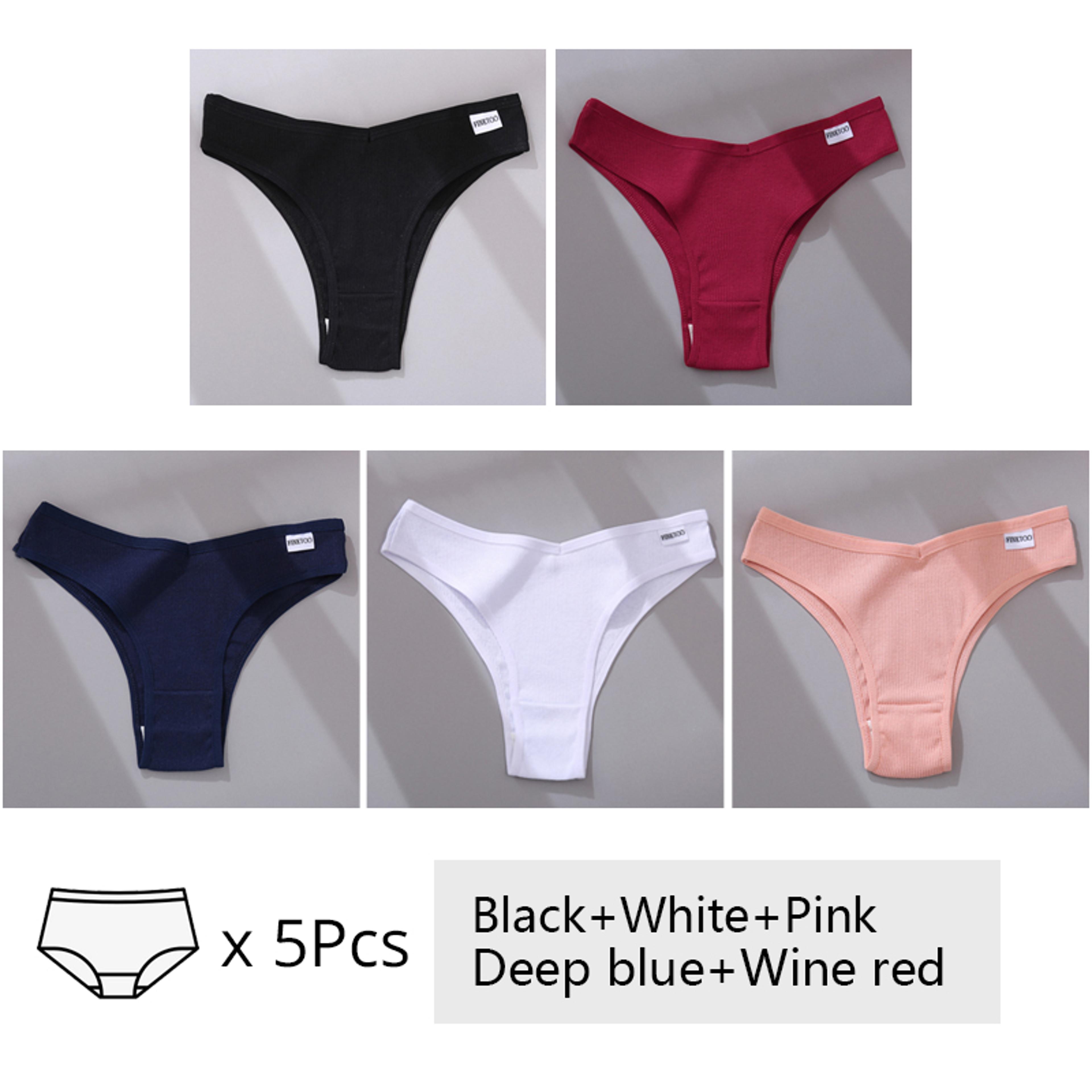 Womens Cotton Brazilian Panties V Waist Low Rise Bikini Underwear 15
