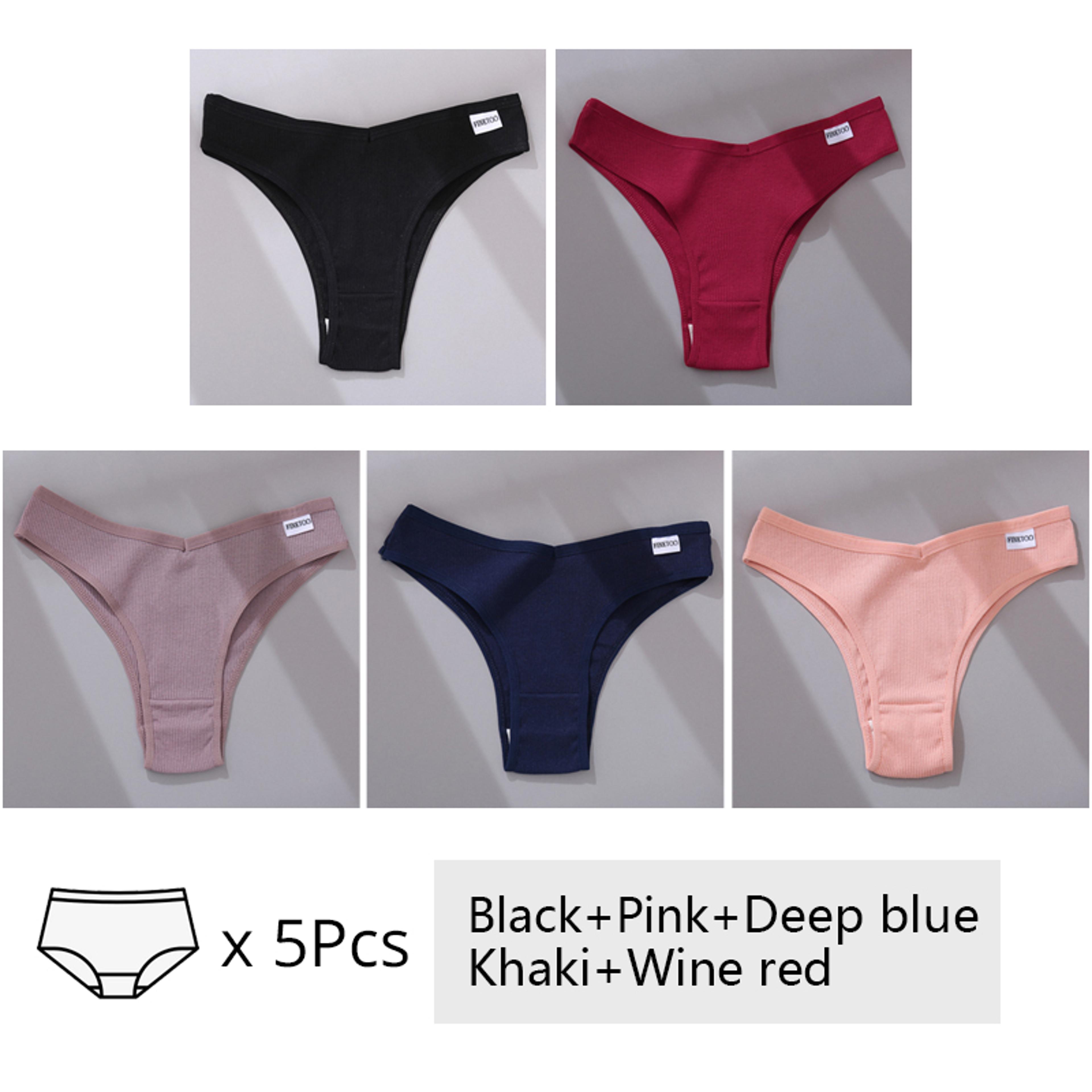 Womens Cotton Brazilian Panties V Waist Low Rise Bikini Underwear 18
