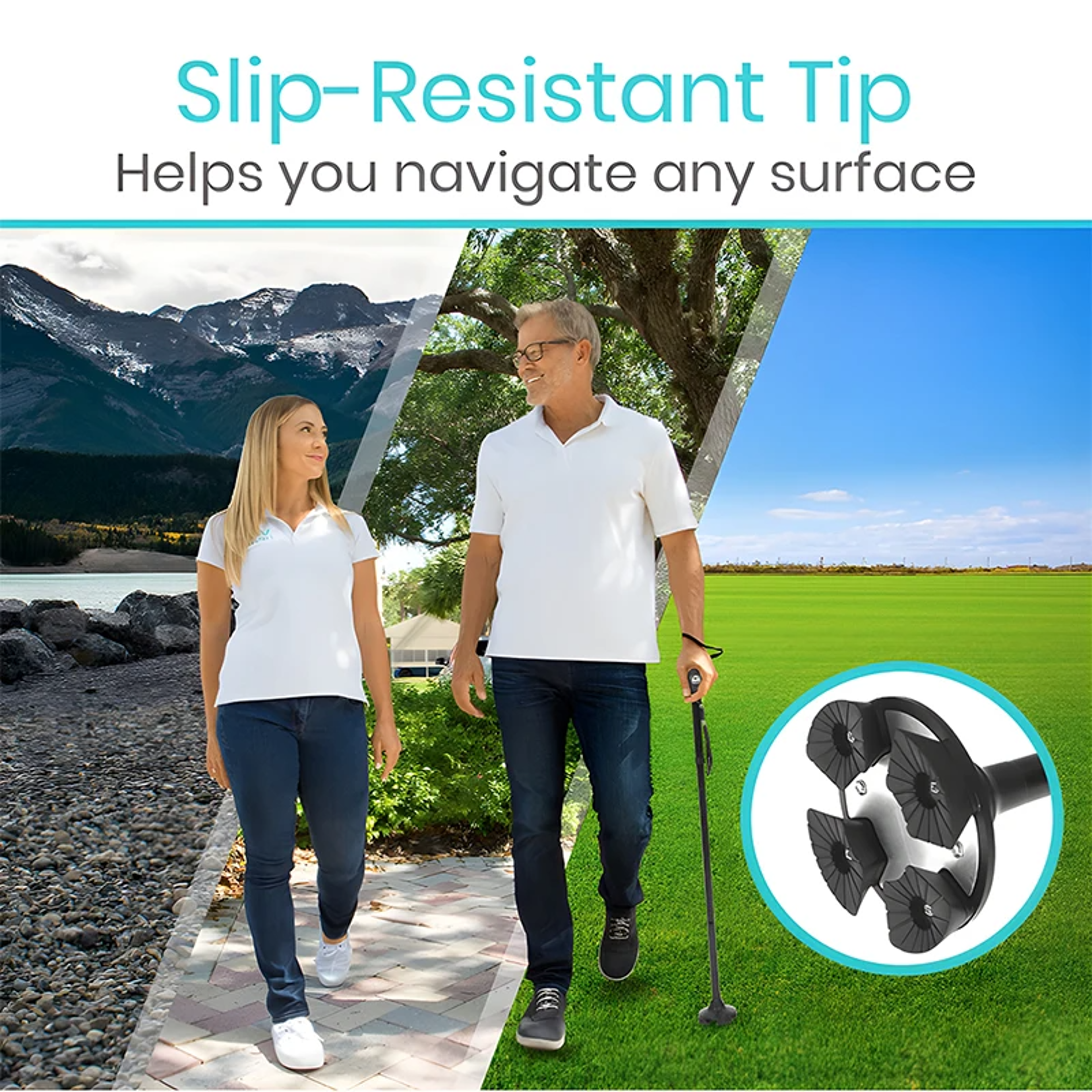 Foldable Walking Cane With LED Light Adjustable Anti Slip Walking Stick For Seniors 5