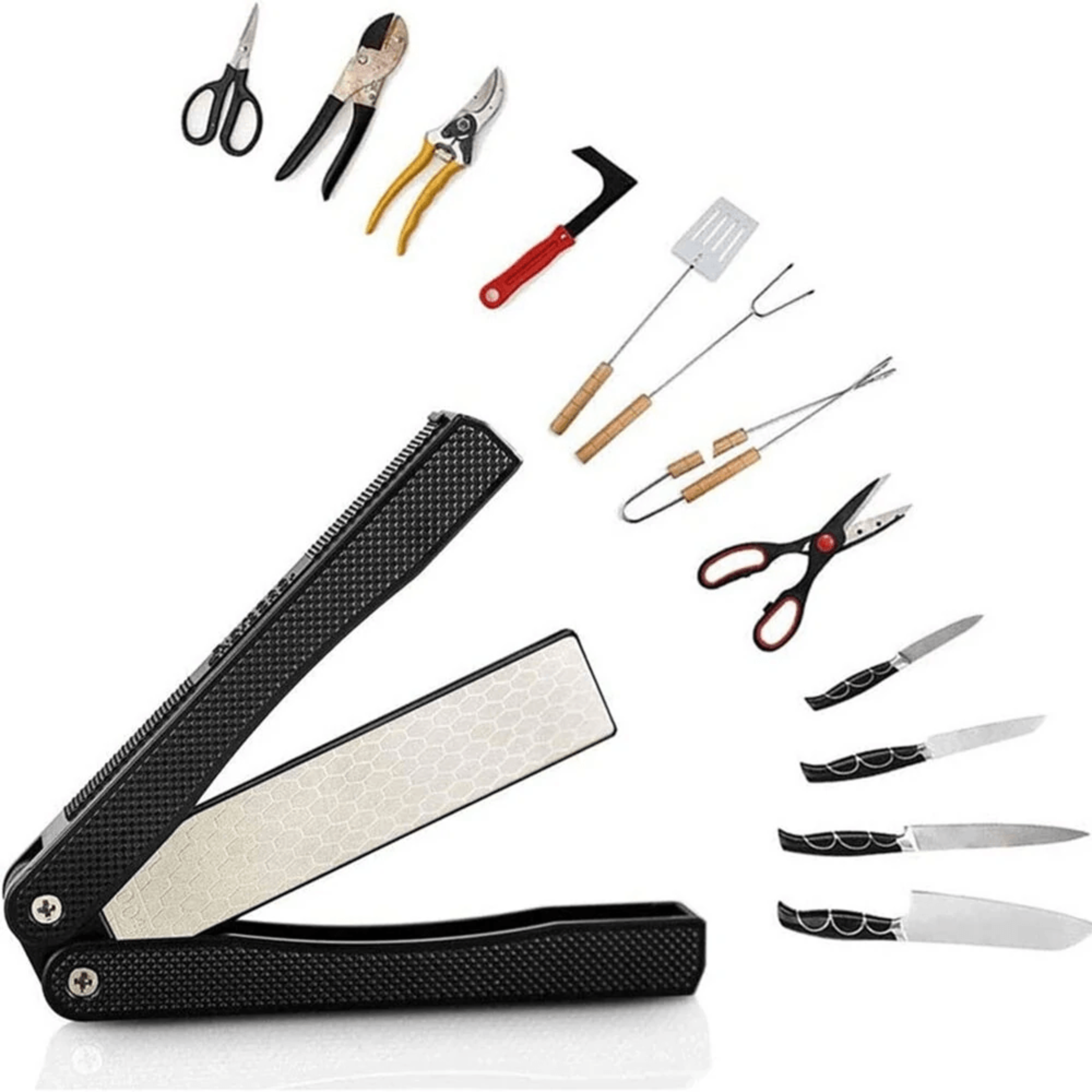 Foldable Double Sided Diamond Knife Sharpener For Kitchen And Outdoor Blades 3