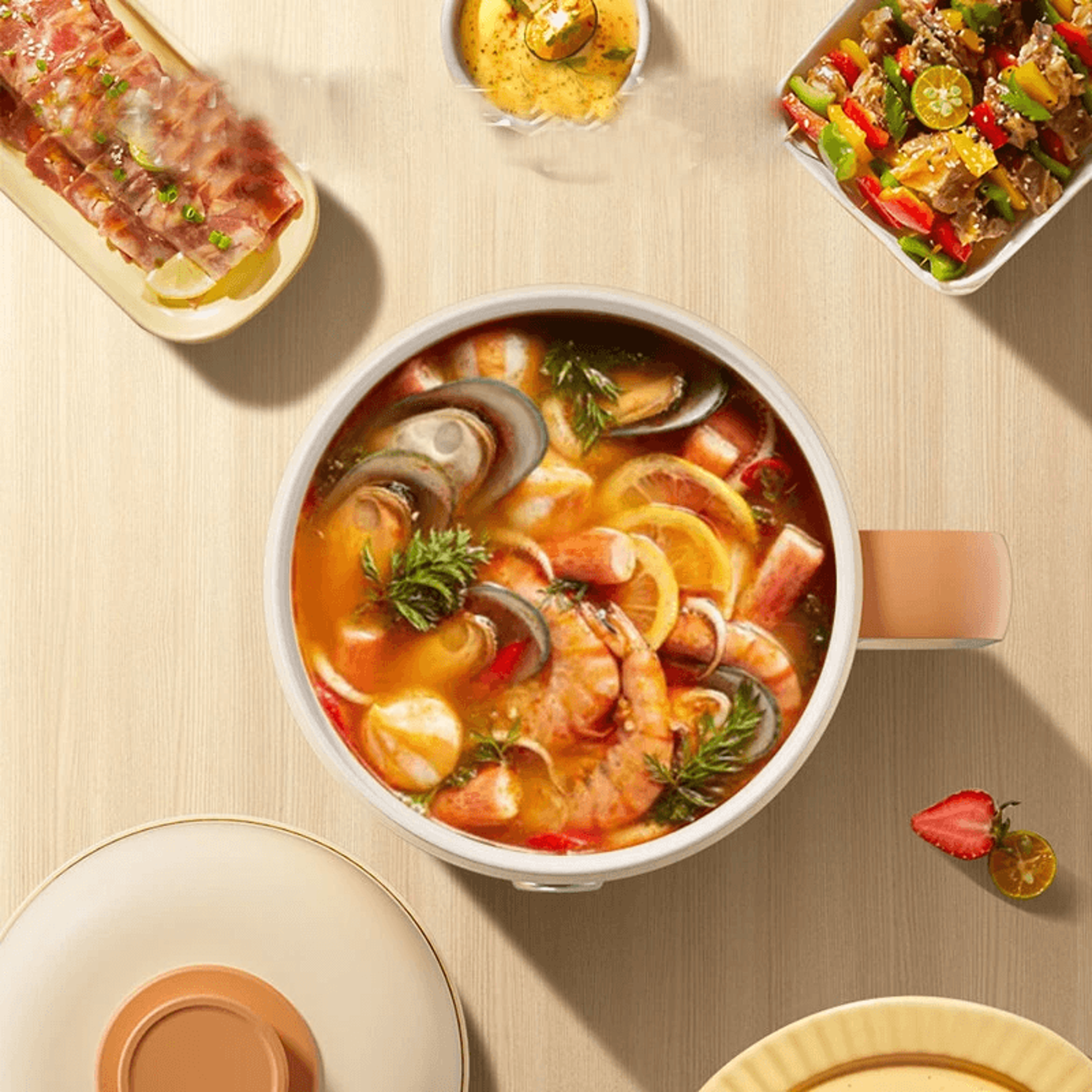 Mini Electric Cooker Portable Hot Pot For Quick Everyday Meals 2