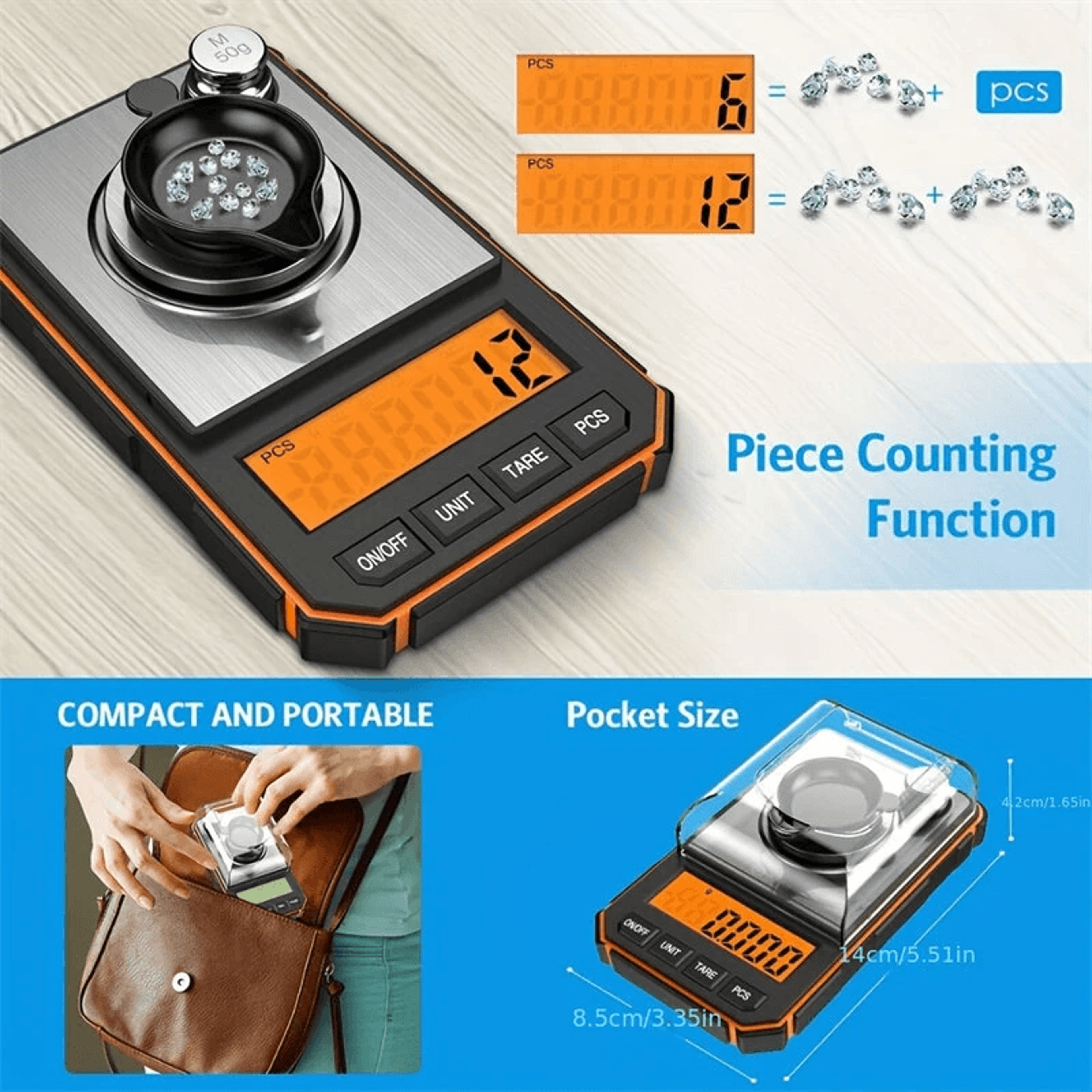 Precision Digital Milligram Scale Portable Jewelry Scale 4