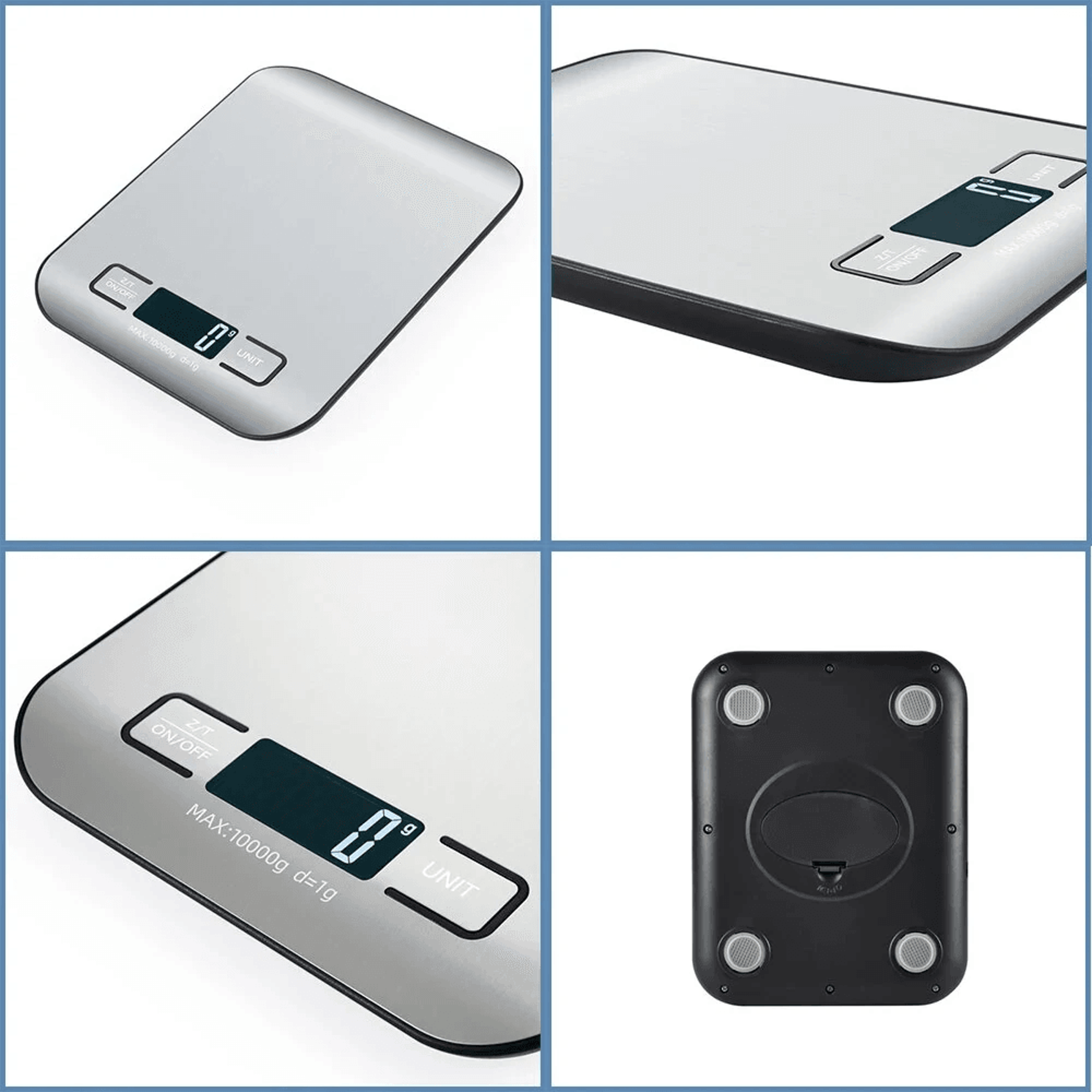 Digital Kitchen Scale With Stainless Steel Platform Tare Function And LCD Display 3