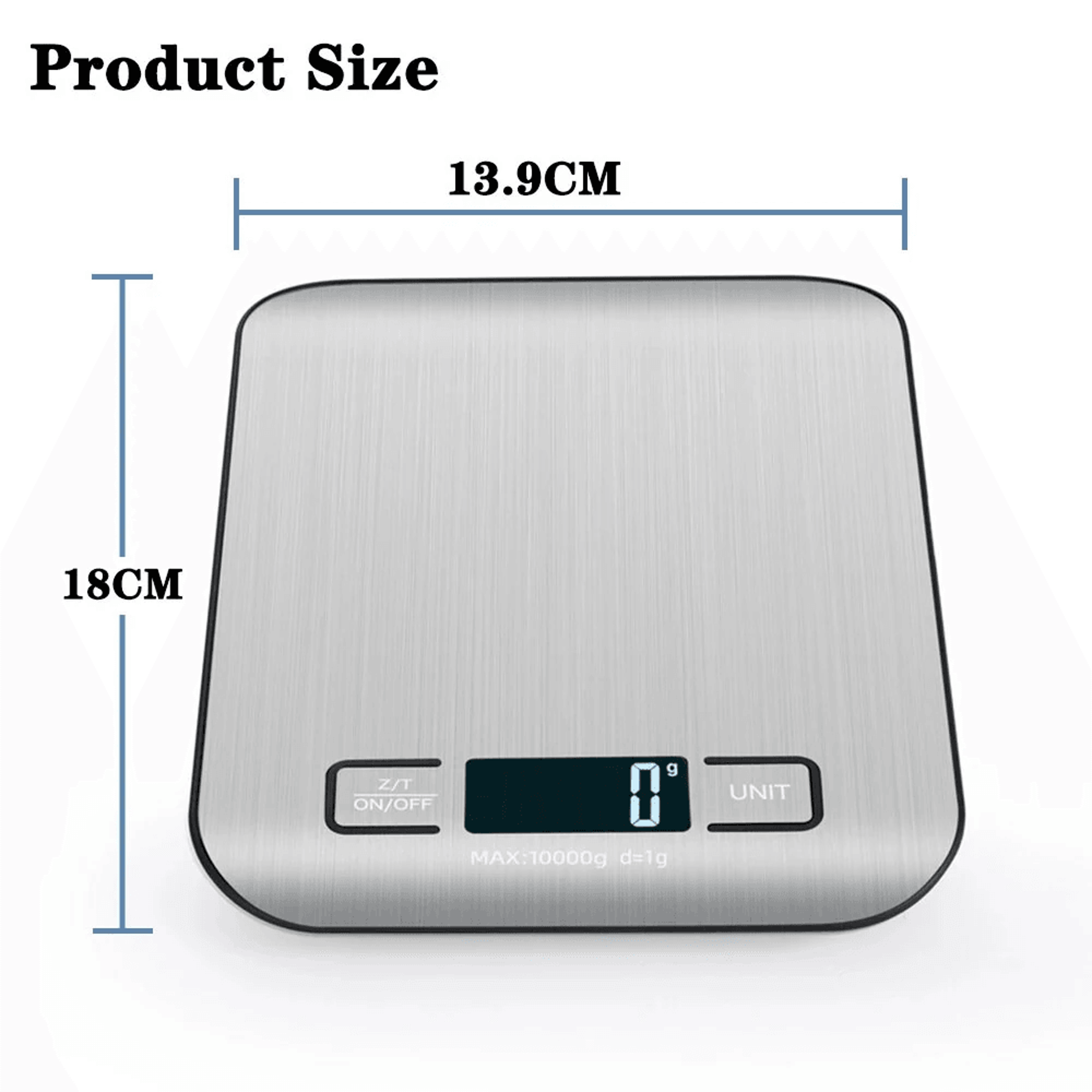 Digital Kitchen Scale With Stainless Steel Platform Tare Function And LCD Display 5