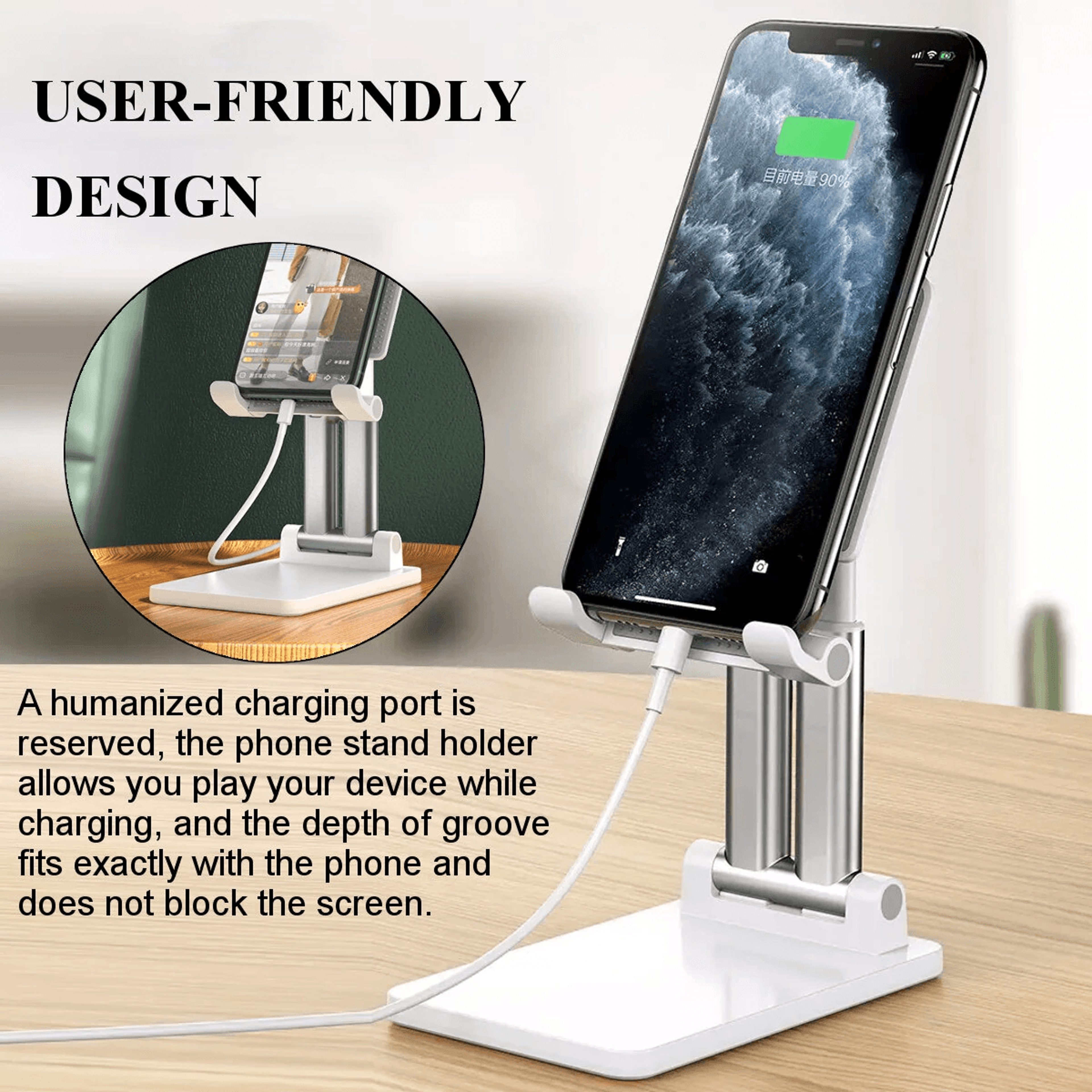 Adjustable Foldable Phone Stand Telescopic Desktop Tablet Holder 2