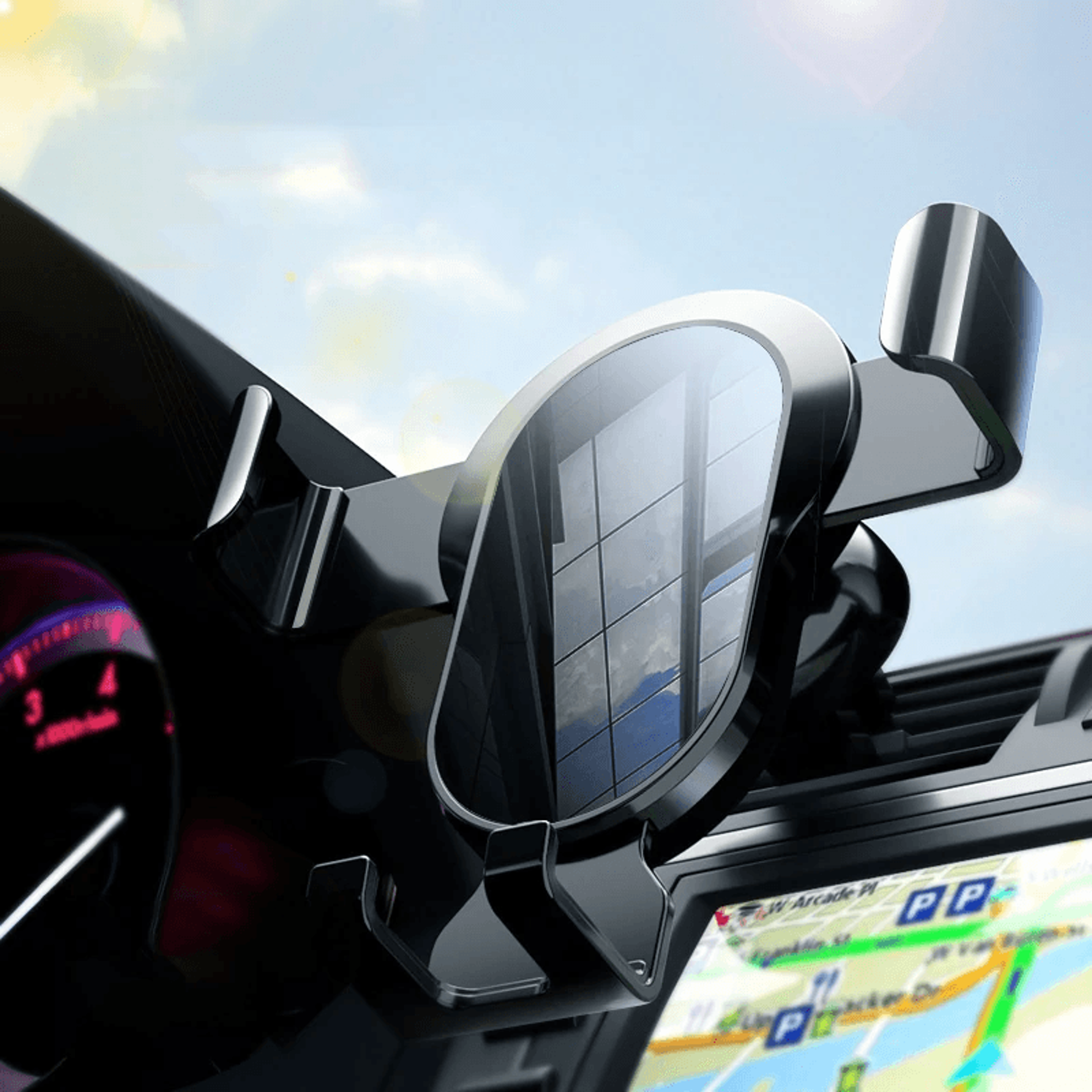 Gravity Car Phone Holder Metal Air Vent Mount For Hands Free GPS Navigation 1