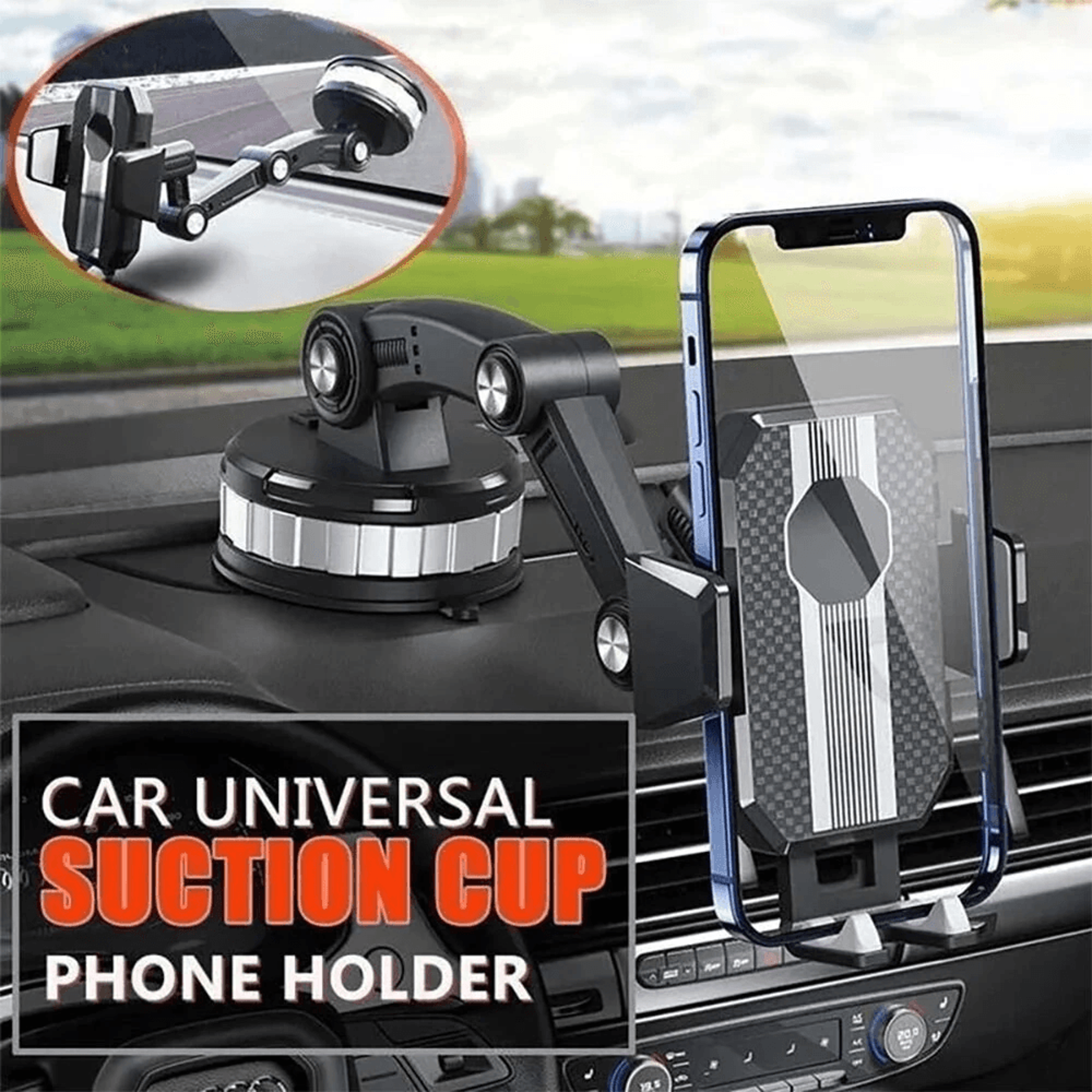 Rotating Car Phone Holder With Shockproof Suction Cup Mount 3
