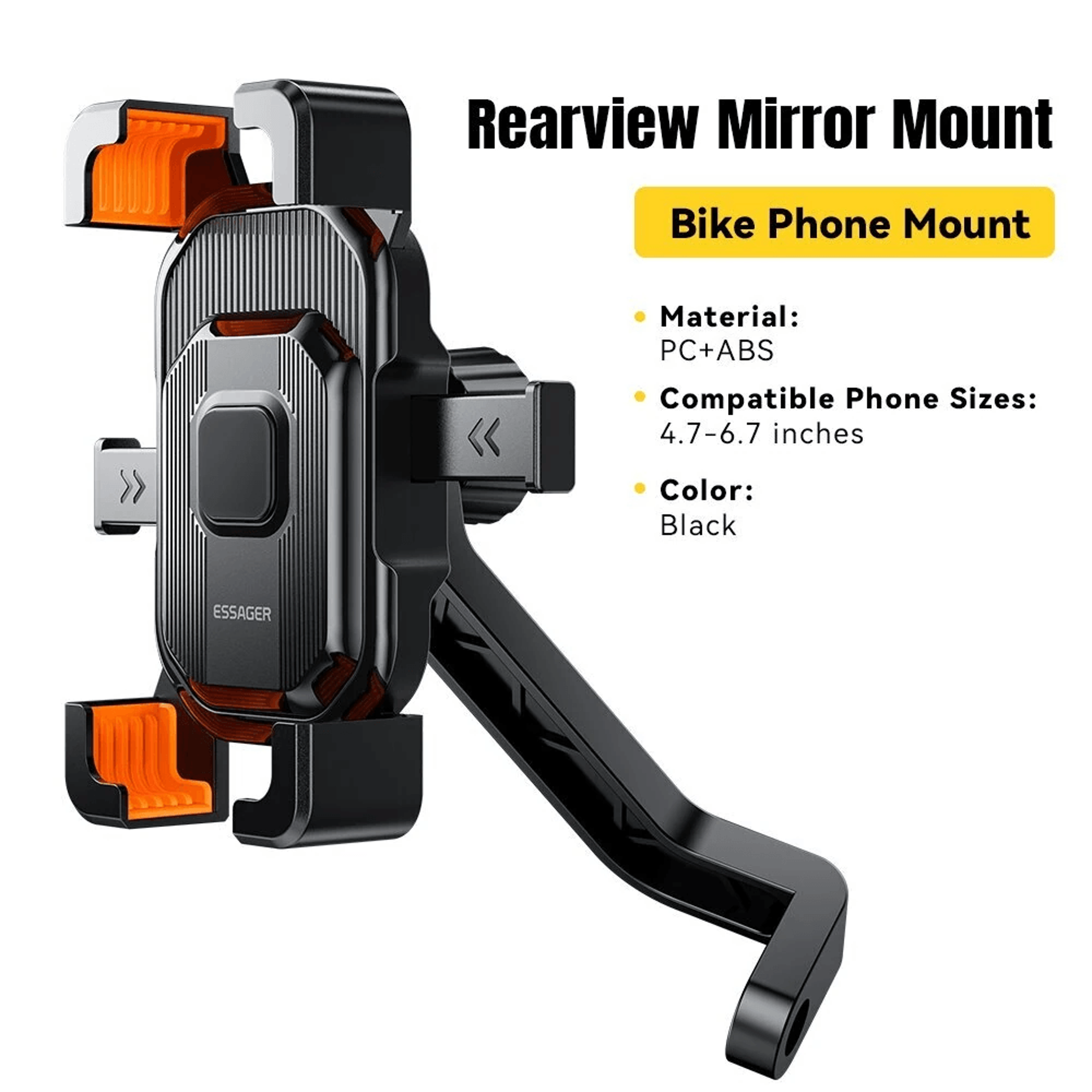 Universal Bike Phone Holder Rotating Shockproof Handlebar And Mirror Mount 1