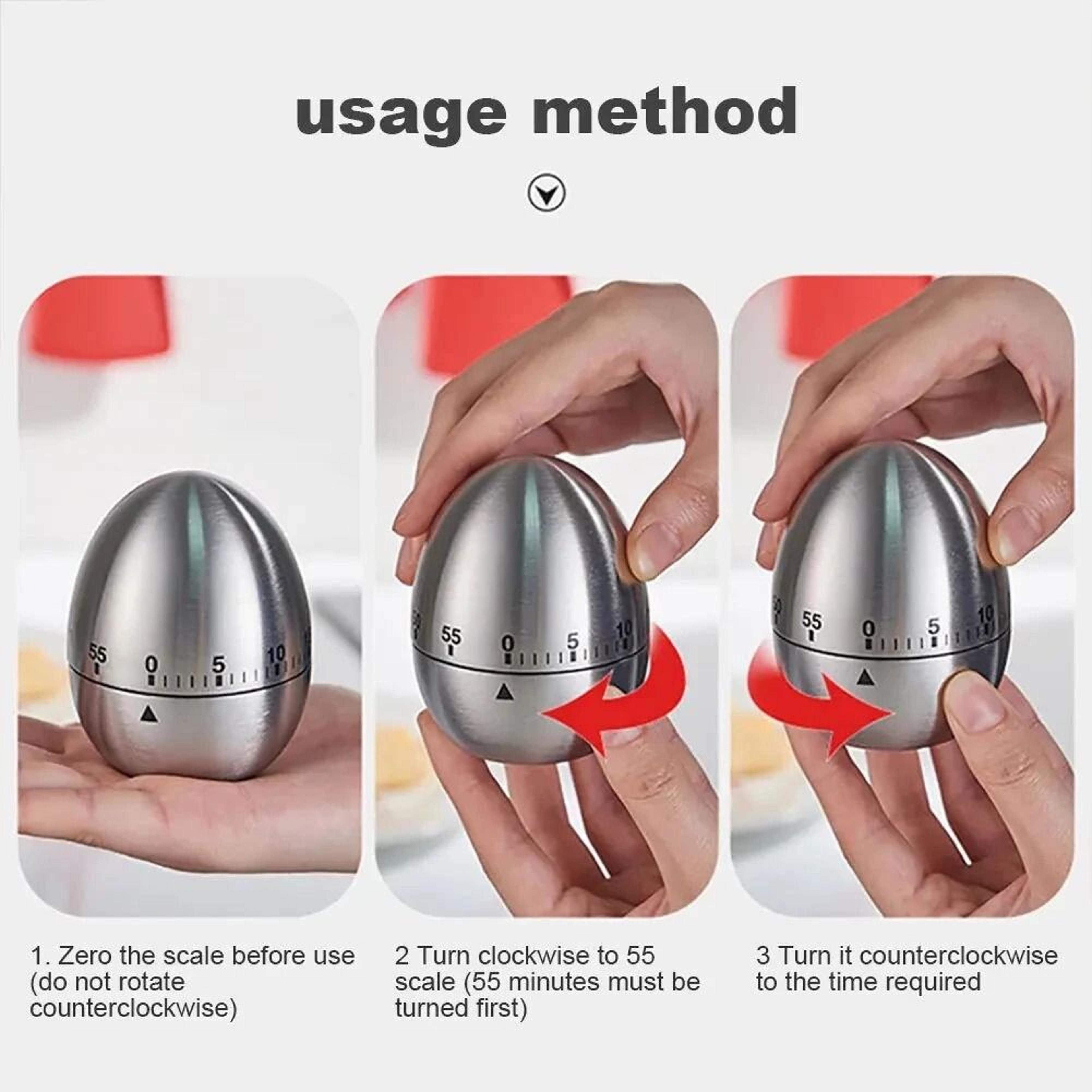 Mechanical Kitchen Timer Stainless Steel Egg Timer With Loud Alarm 1
