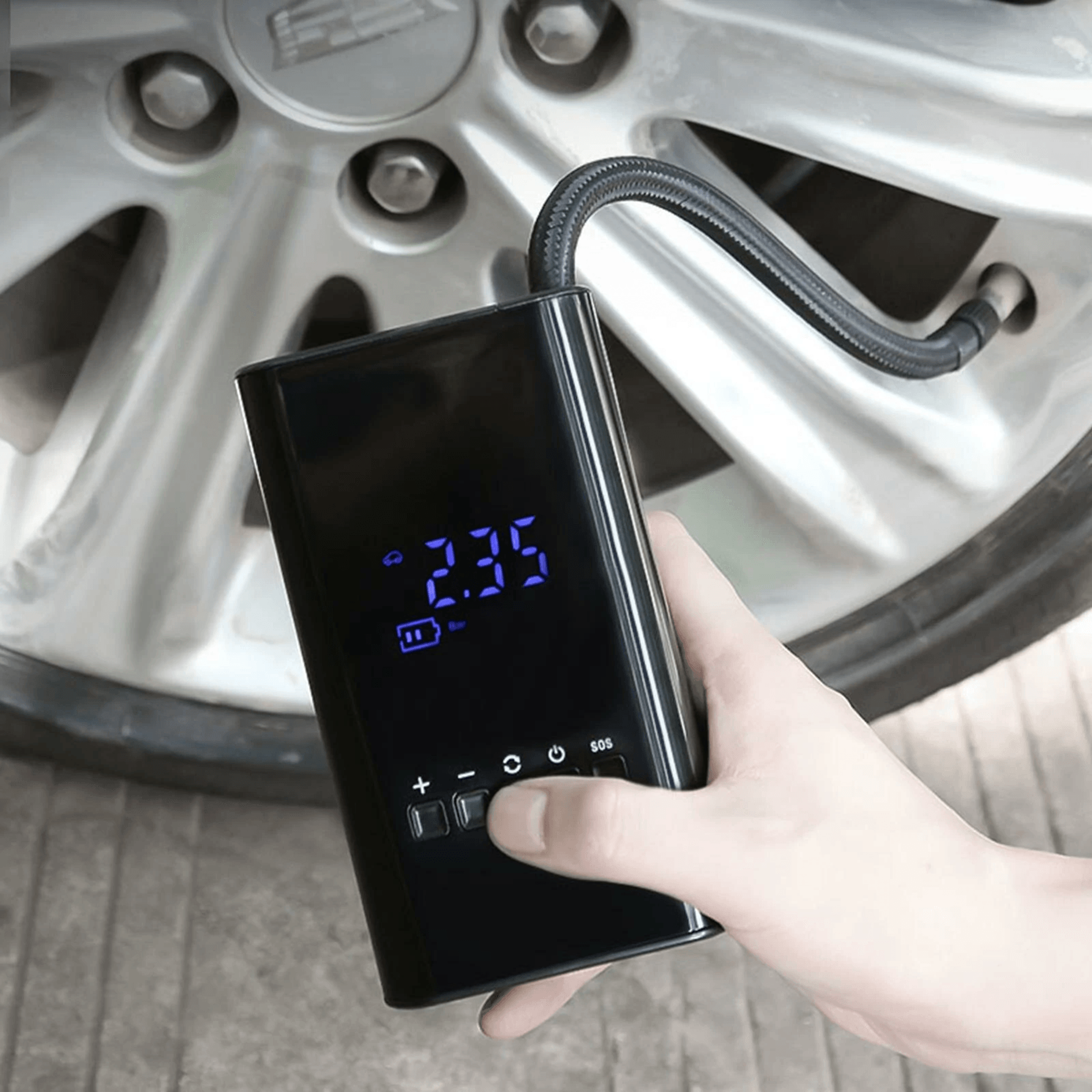 Portable Cordless Tire Inflator With Digital Display And Rechargeable Air Compressor 1