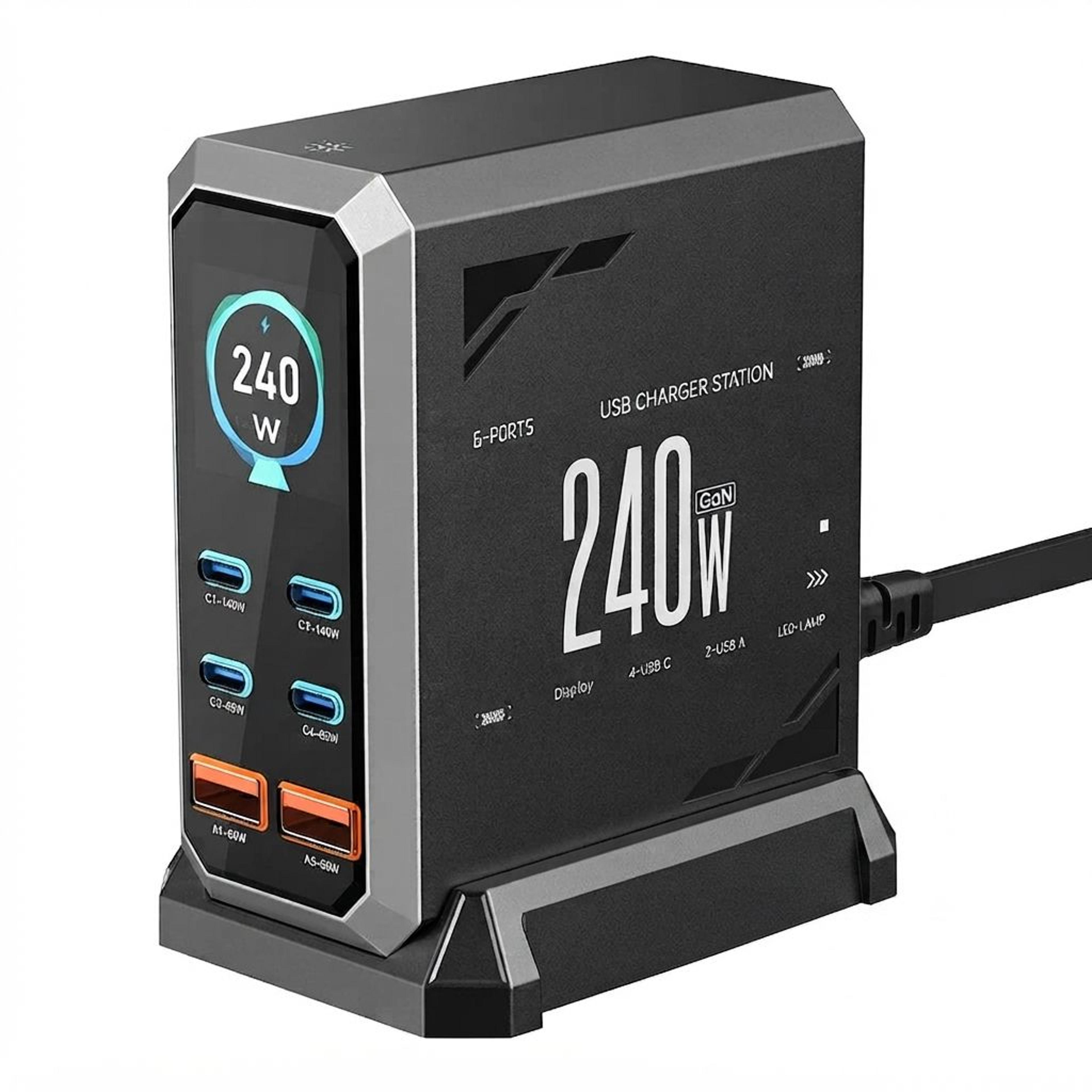Charger Port USB C Fast Charging Station With Digital Display 0