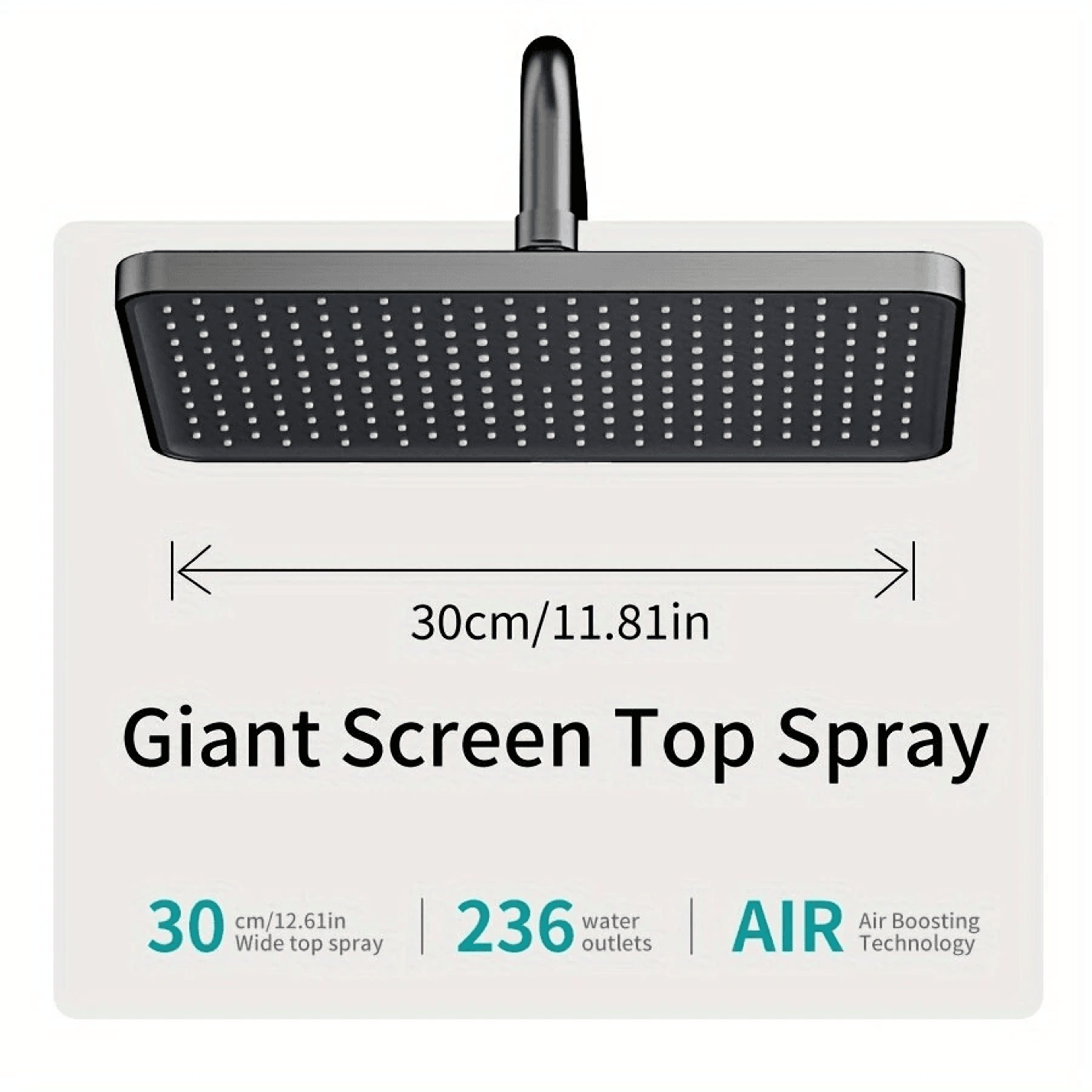 Digital Display Rainfall Shower System With Piano Button Controls And Ambient Light 8