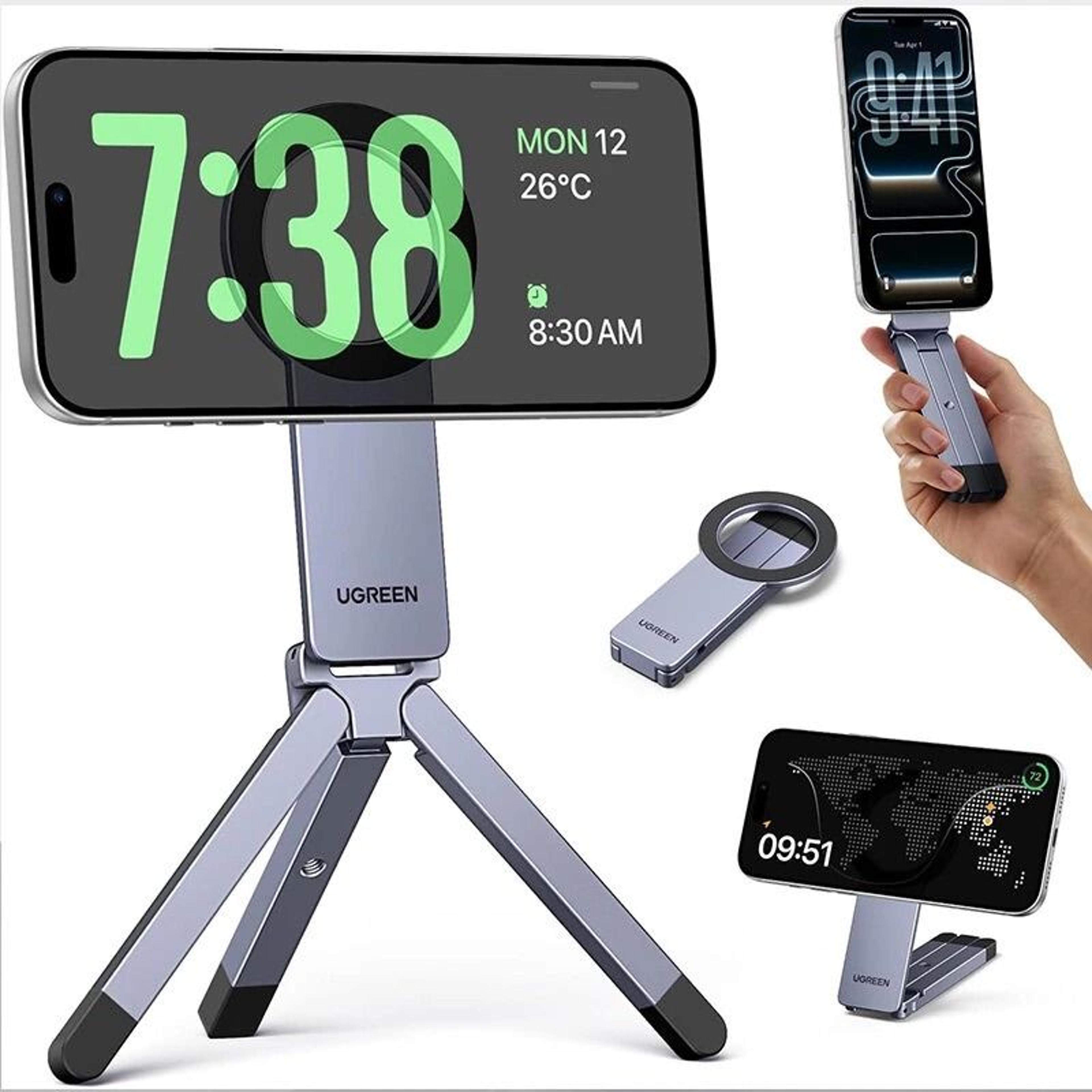 Magnetic Phone Tripod Stand With Grip Adjustable Desk Holder And Portable Selfie Grip 1