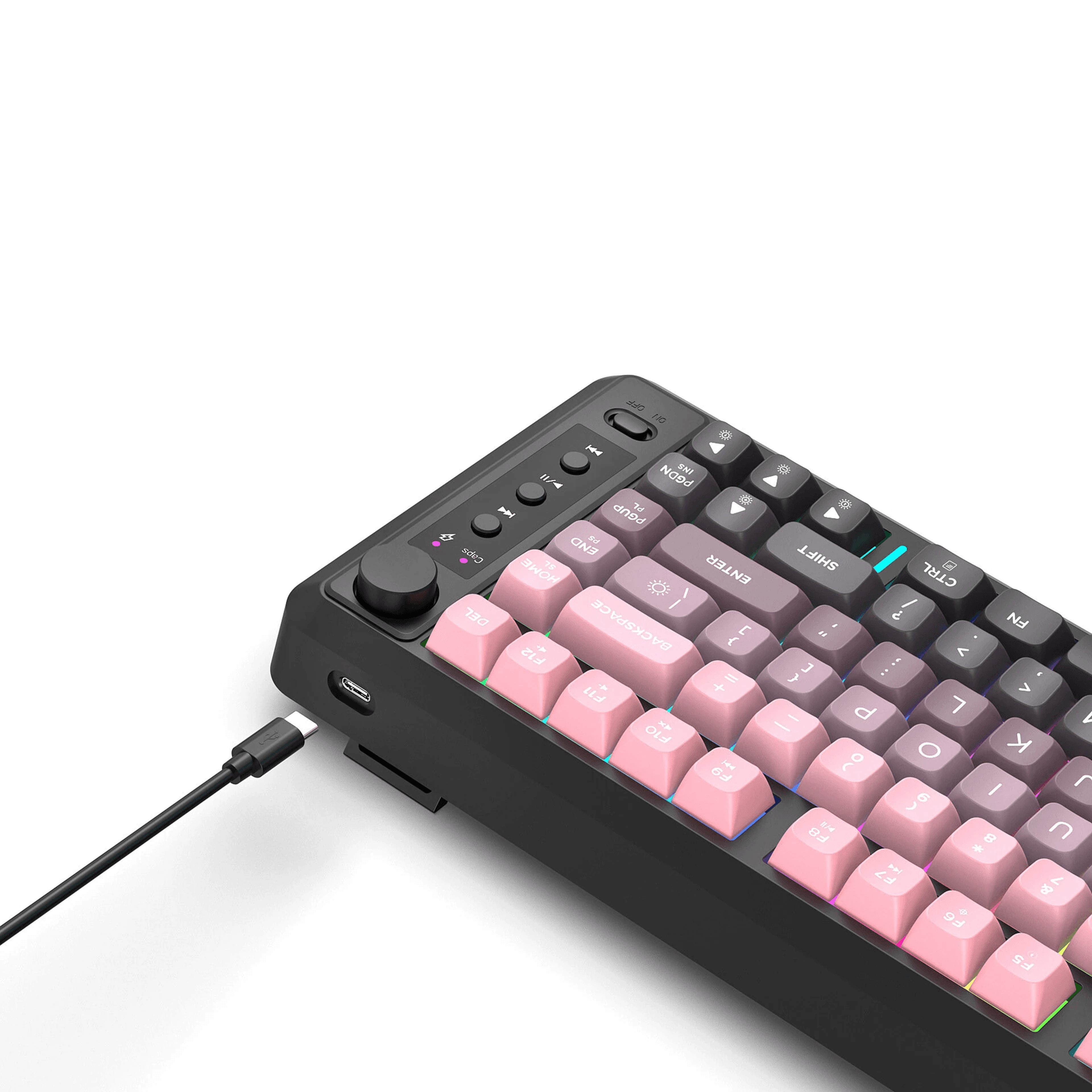 Tri Mode Wireless Gaming Keyboard With RGB Backlight Key Compact Design 4