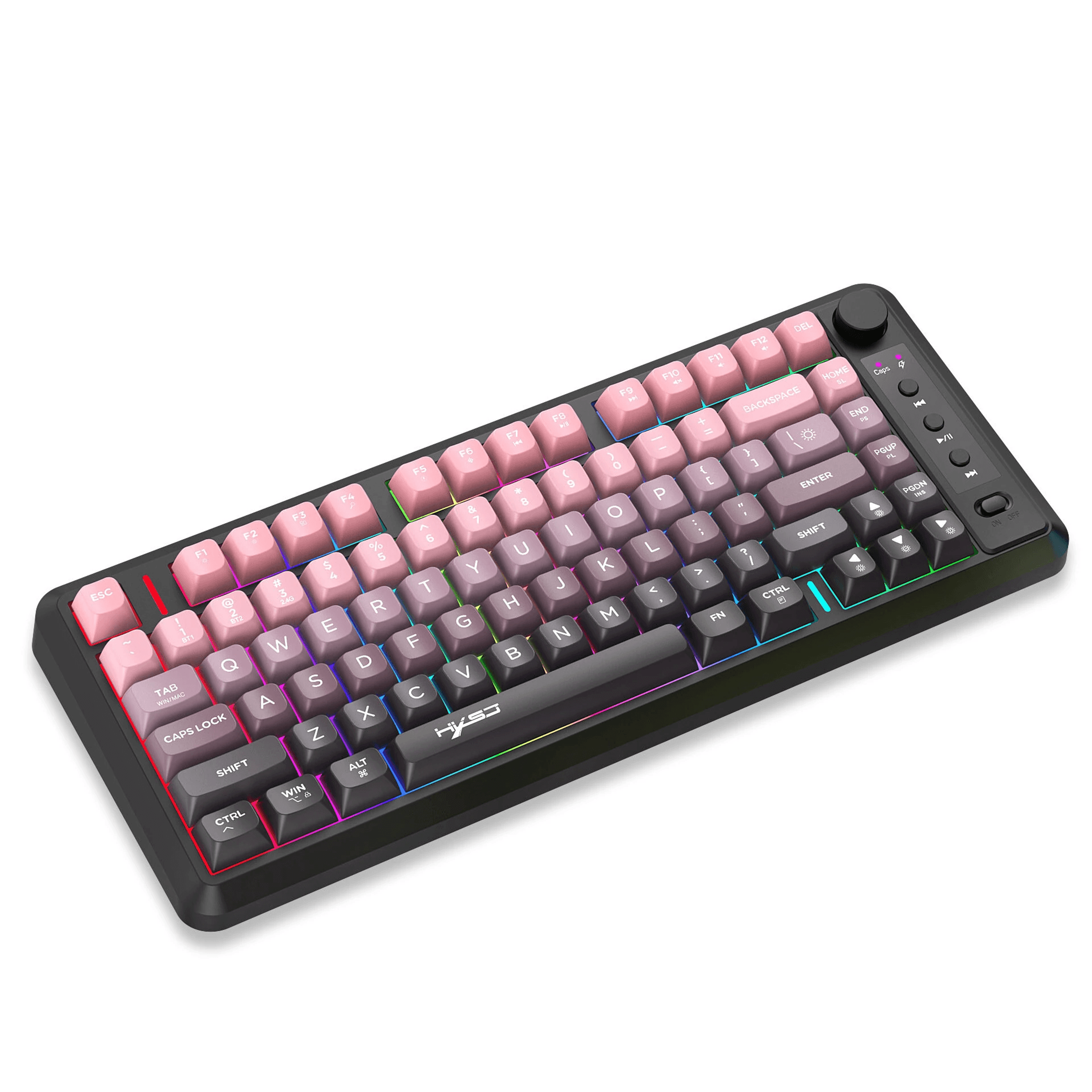 Tri Mode Wireless Gaming Keyboard With RGB Backlight Key Compact Design 5