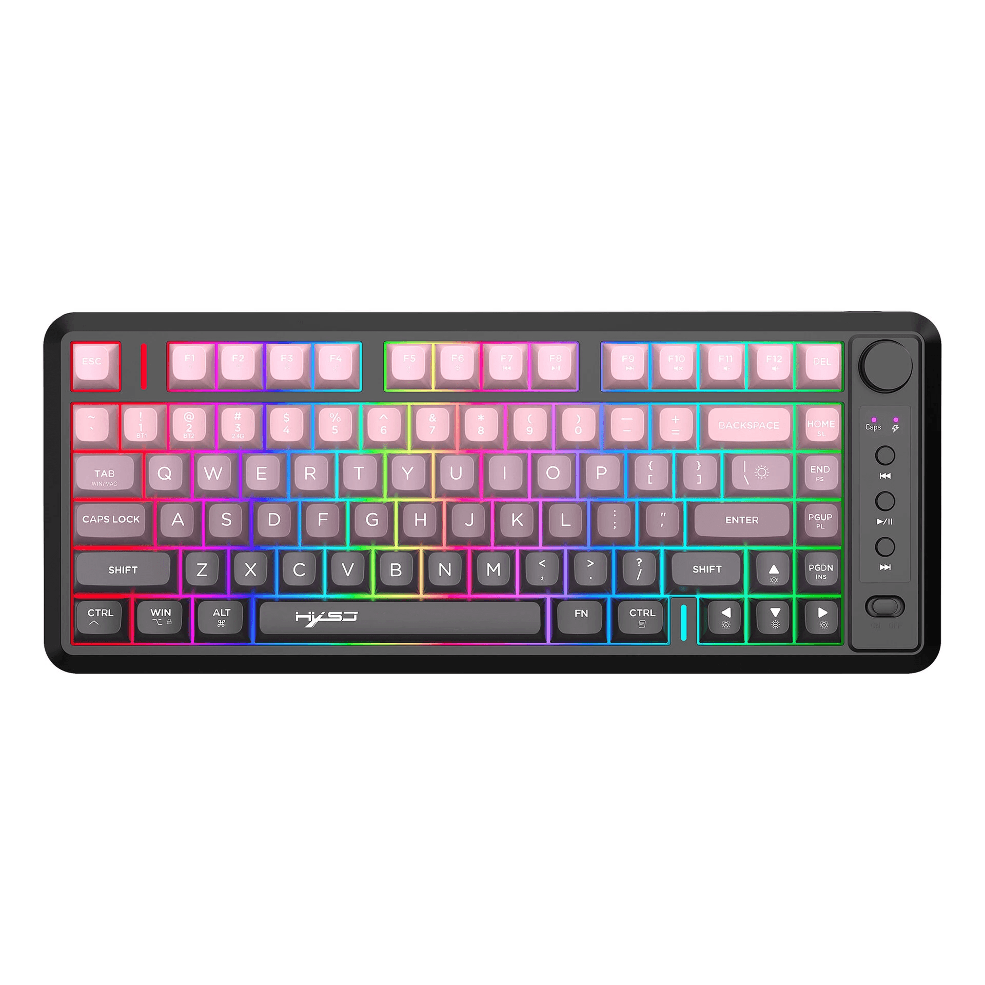 Tri Mode Wireless Gaming Keyboard With RGB Backlight Key Compact Design 0