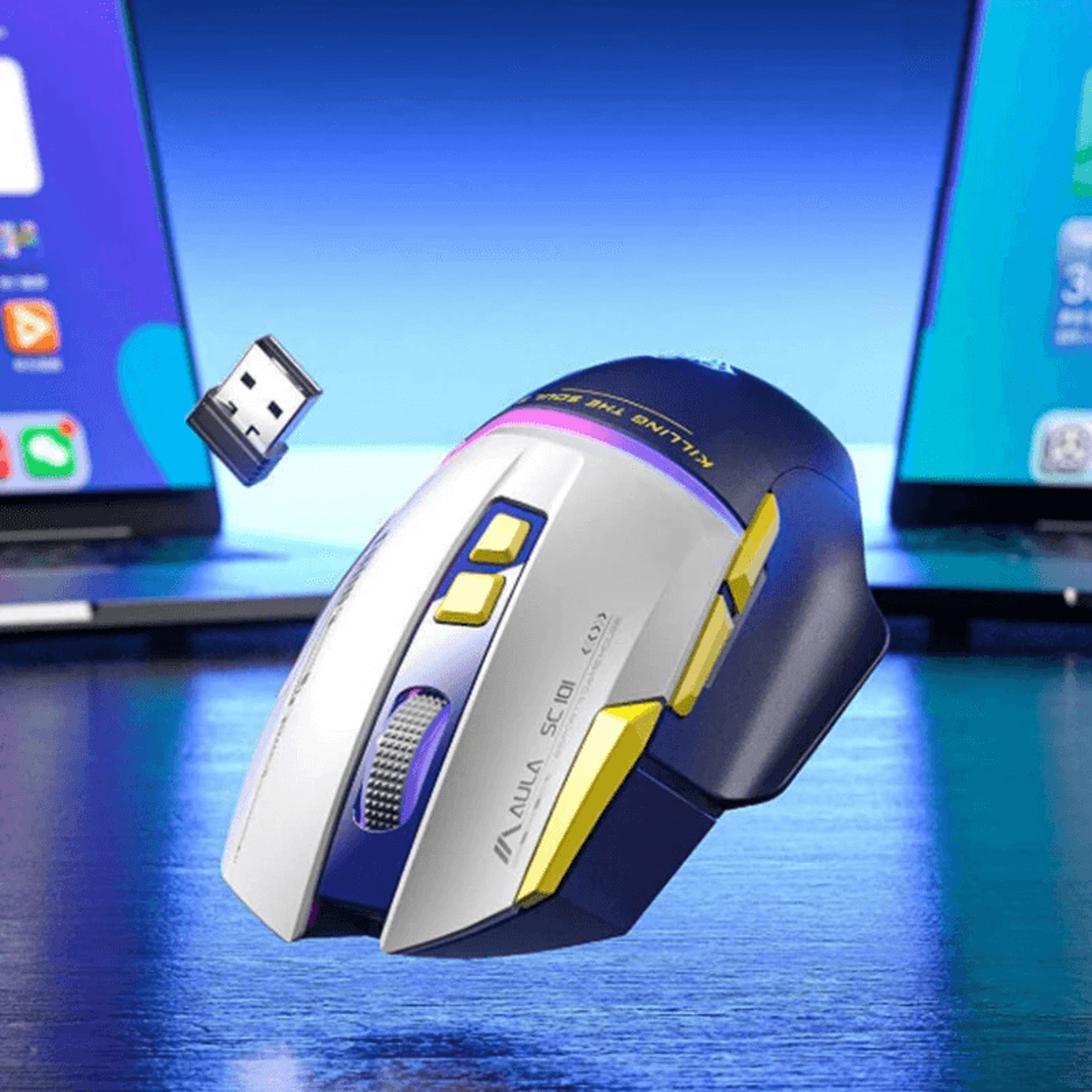 Wireless Gaming Mouse With Bluetooth RGB Lighting And Adjustable DPI 1