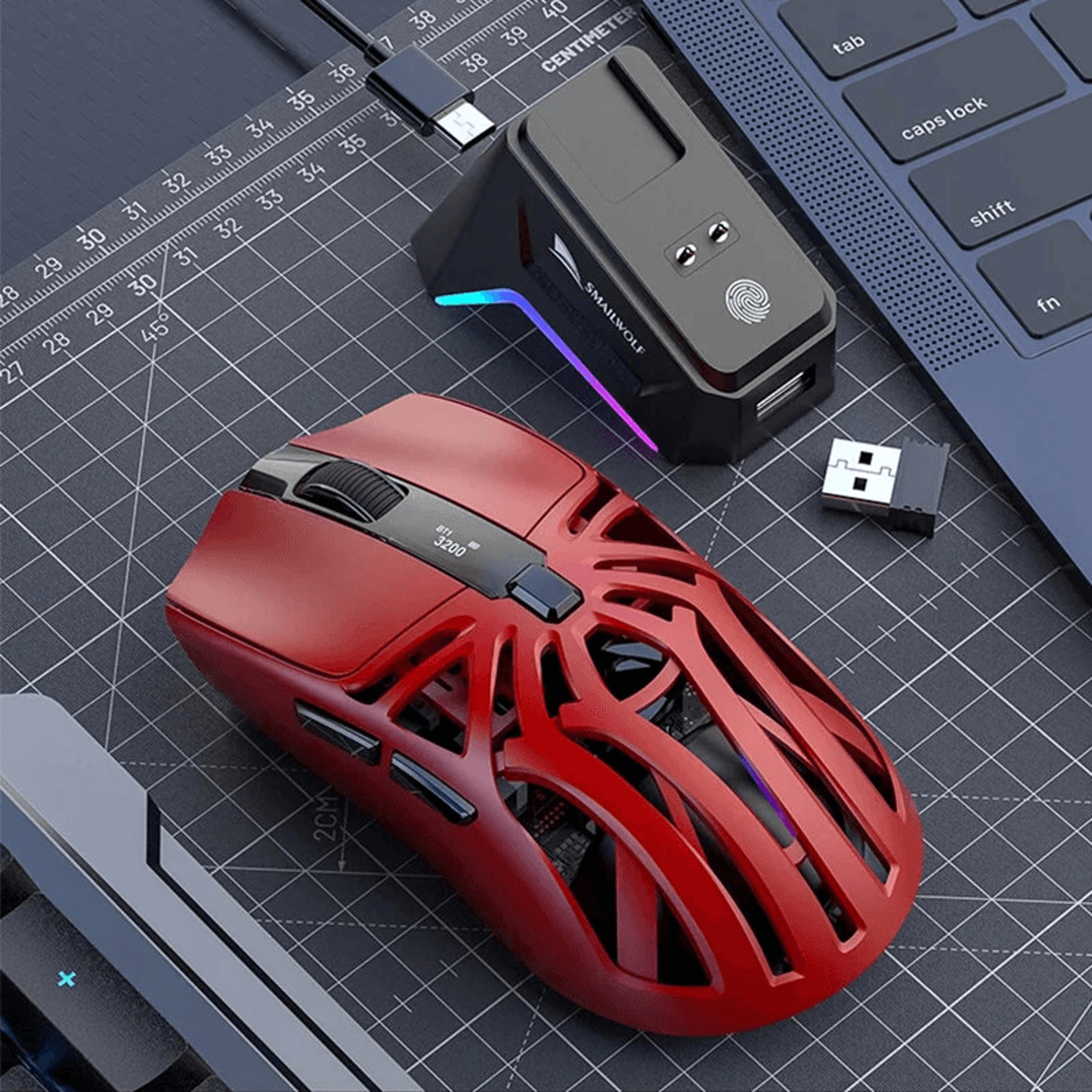 Tri Mode Wireless Gaming Mouse With RGB Charging Dock DPI Lightweight Design 2