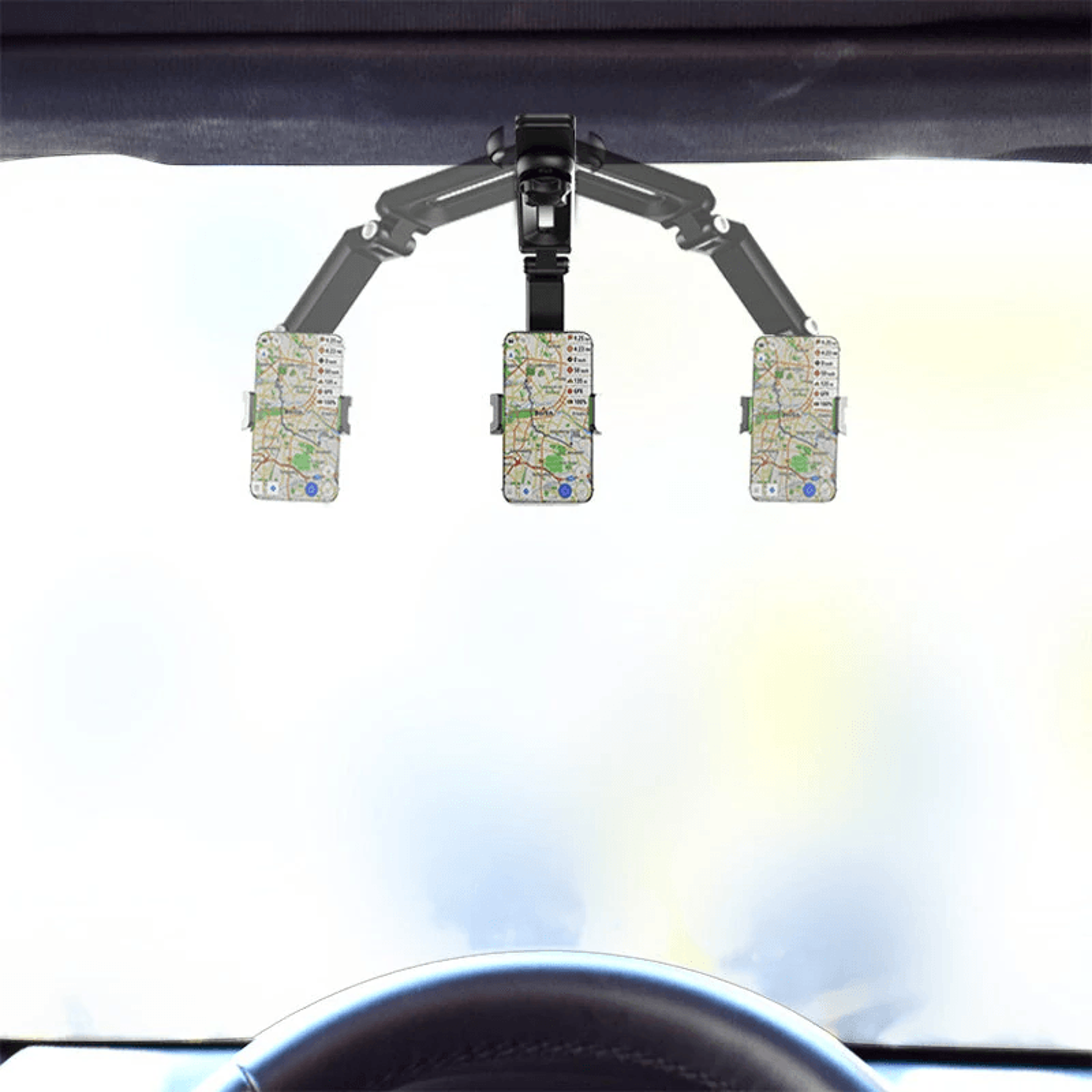 Rotating Sun Visor Car Phone Holder Adjustable Universal Phone Mount 4