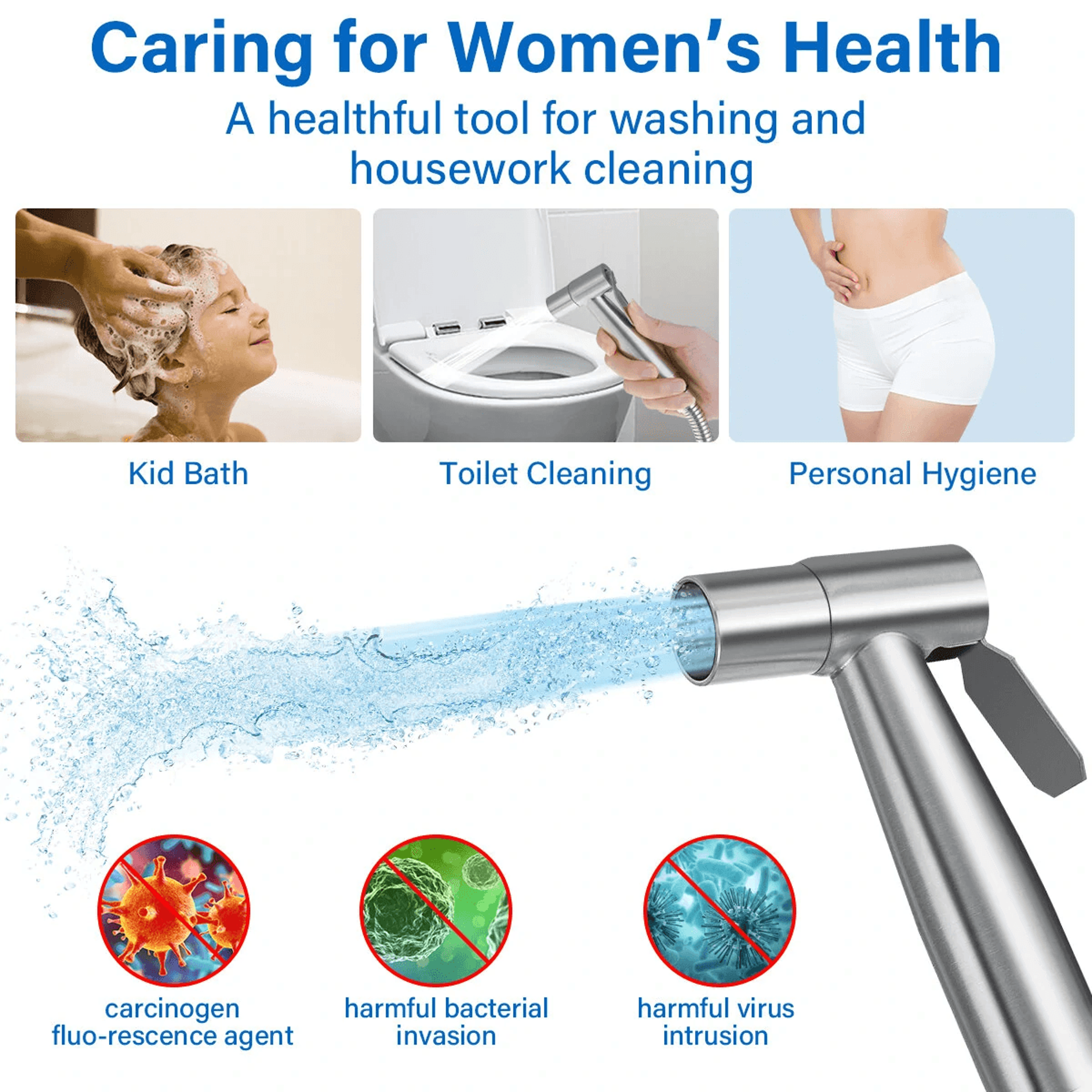 Stainless Steel Handheld Bidet Sprayer Kit For Toilet And Bathroom 3