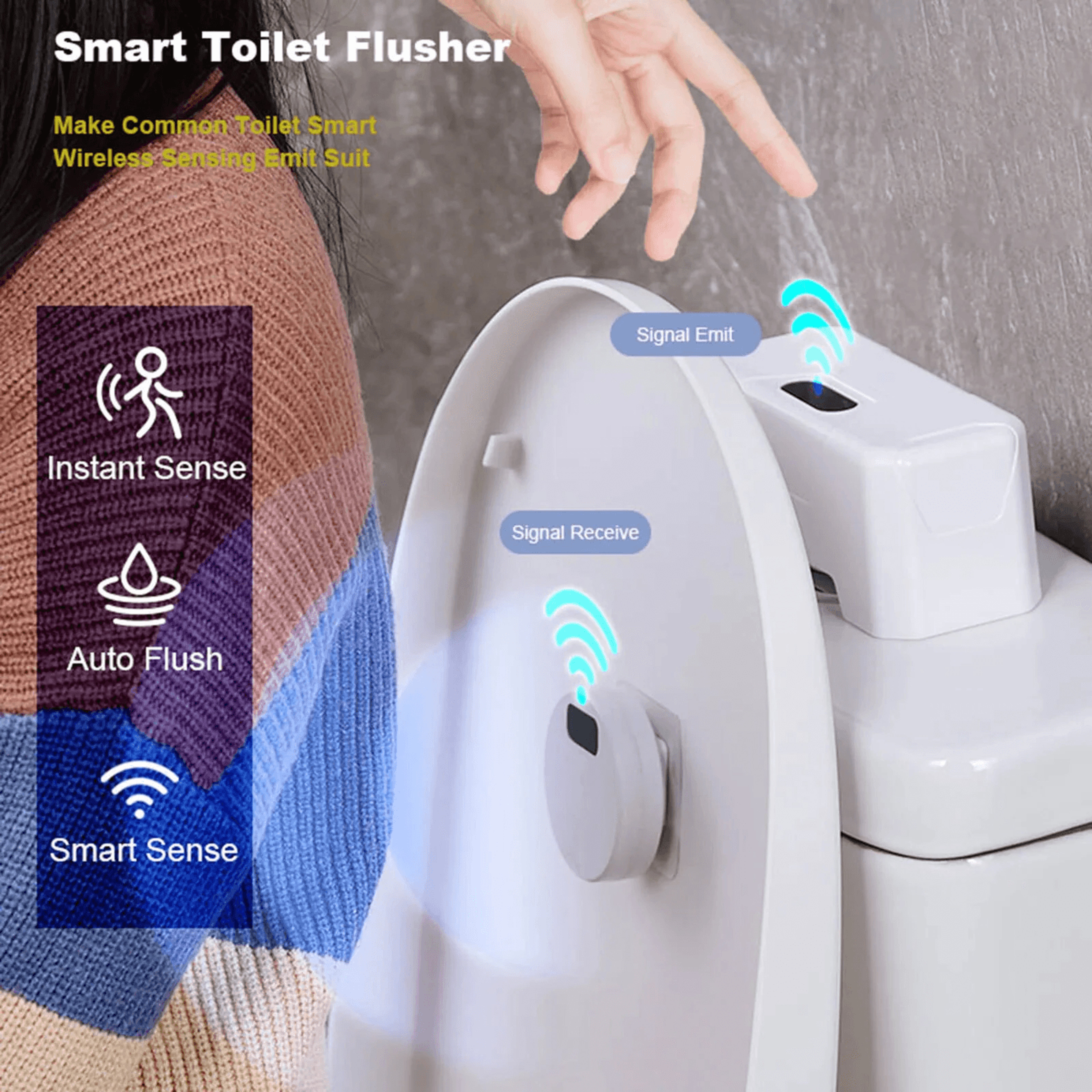 Smart Touchless Toilet Flusher Automatic Sensor Flush System 5