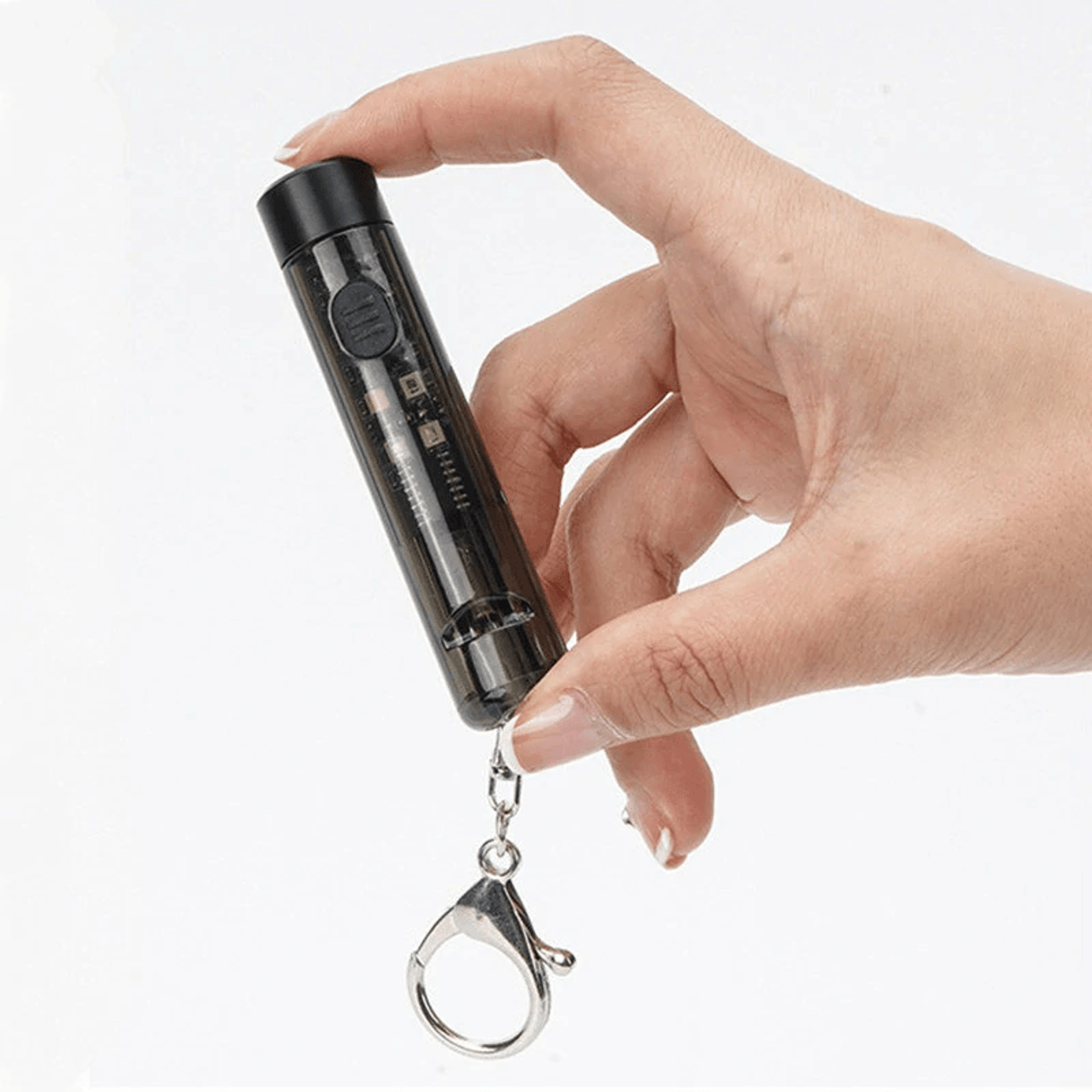 mode mini led flashlight with uv light and type c rechargeable keychain