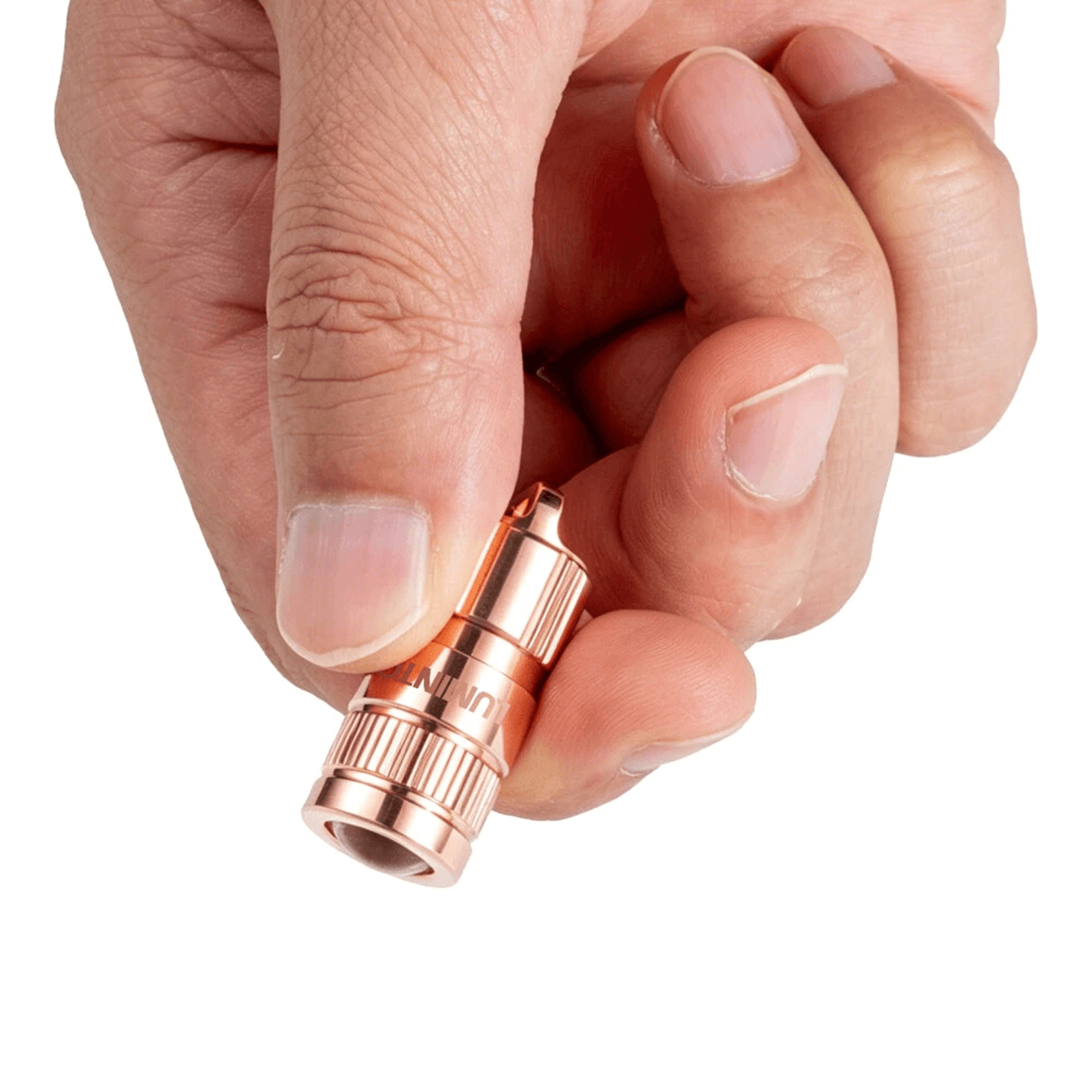 copper mini edc keychain flashlight rechargeable pocket light