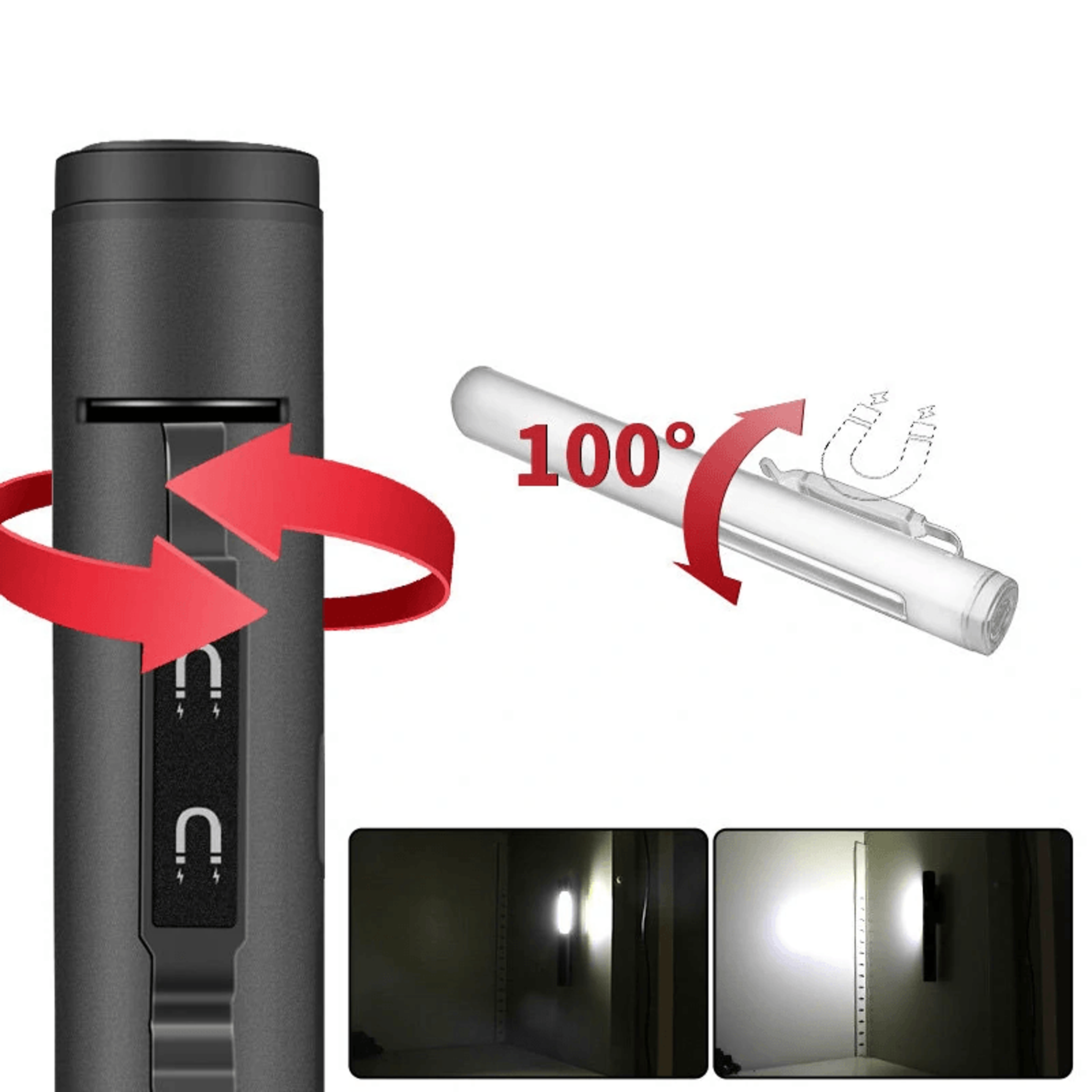 Rechargeable Pen Light With XPE COB LED Magnetic Work Light 3